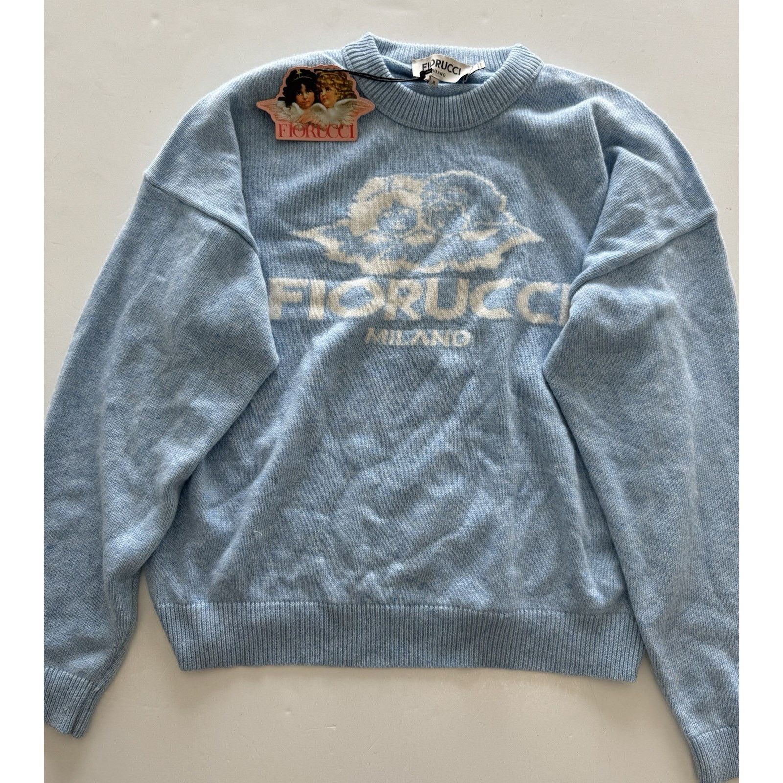 Fiorucci Fiorucci Blue Milano Angels Knit Jumper XL Size XL / US 12-14 / IT 48-50 - 1 Thumbnail