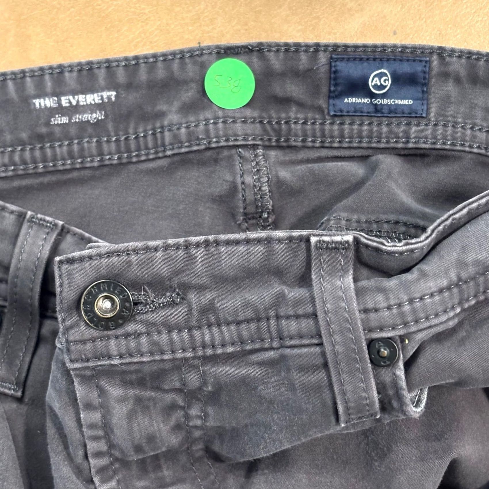 Vintage AG Adriano Goldschmied The Everett Slim Straight Jeans Charcoal Grey 34x34 Mens Size US 34 / EU 50 - 2 Thumbnail