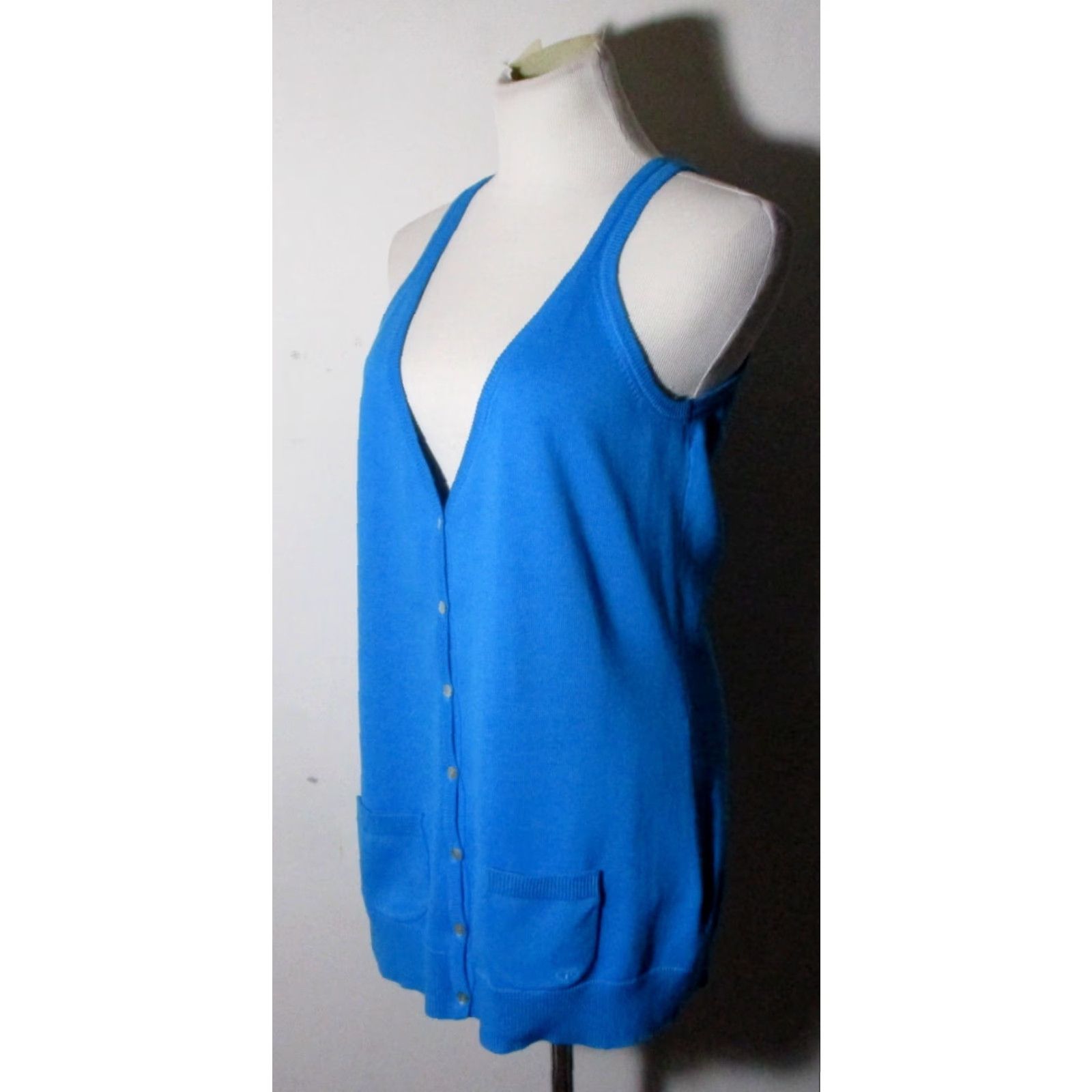 Tom Tailor TOM TAILOR Blue Sleeveless Cardigan Tank Sweater Vest Women's Size L NWT Size L / US 10 / IT 46 - 4 Thumbnail