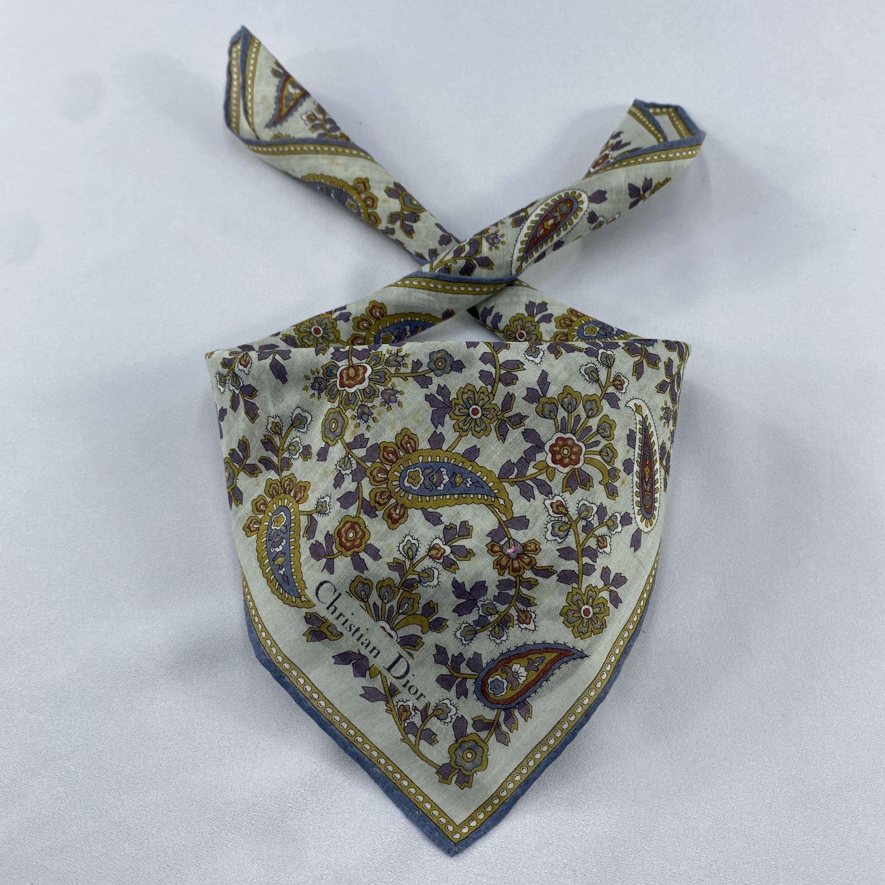 Vintage Christian Dior Paisley Handkerchief / Bandana / Neckerchief Size ONE SIZE - 2 Thumbnail