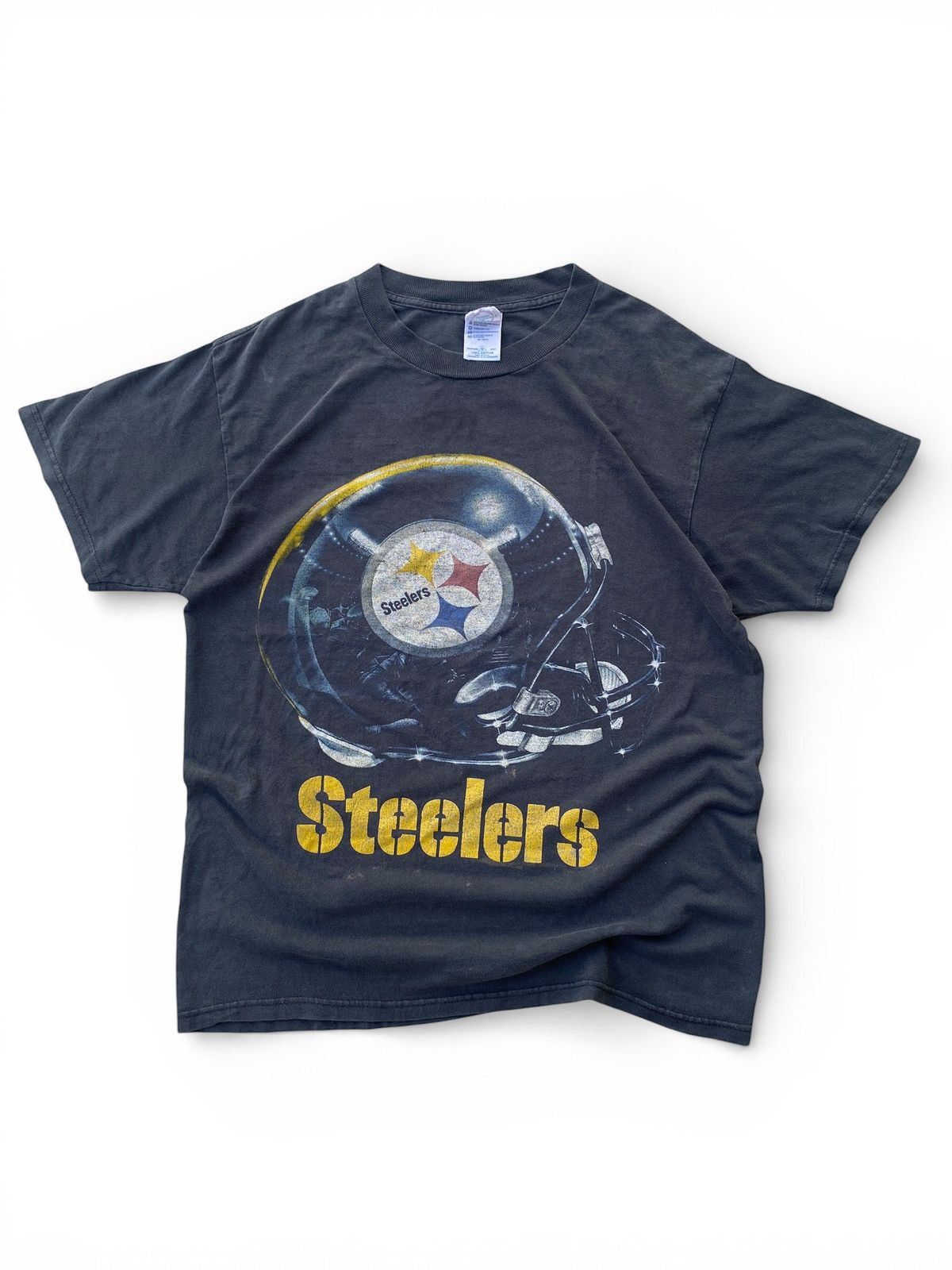 NFL Pittsburgh Steelers Helmet Graphic Tee NFL Vintage Distresed Size US M / EU 48-50 / 2 - 2 Thumbnail
