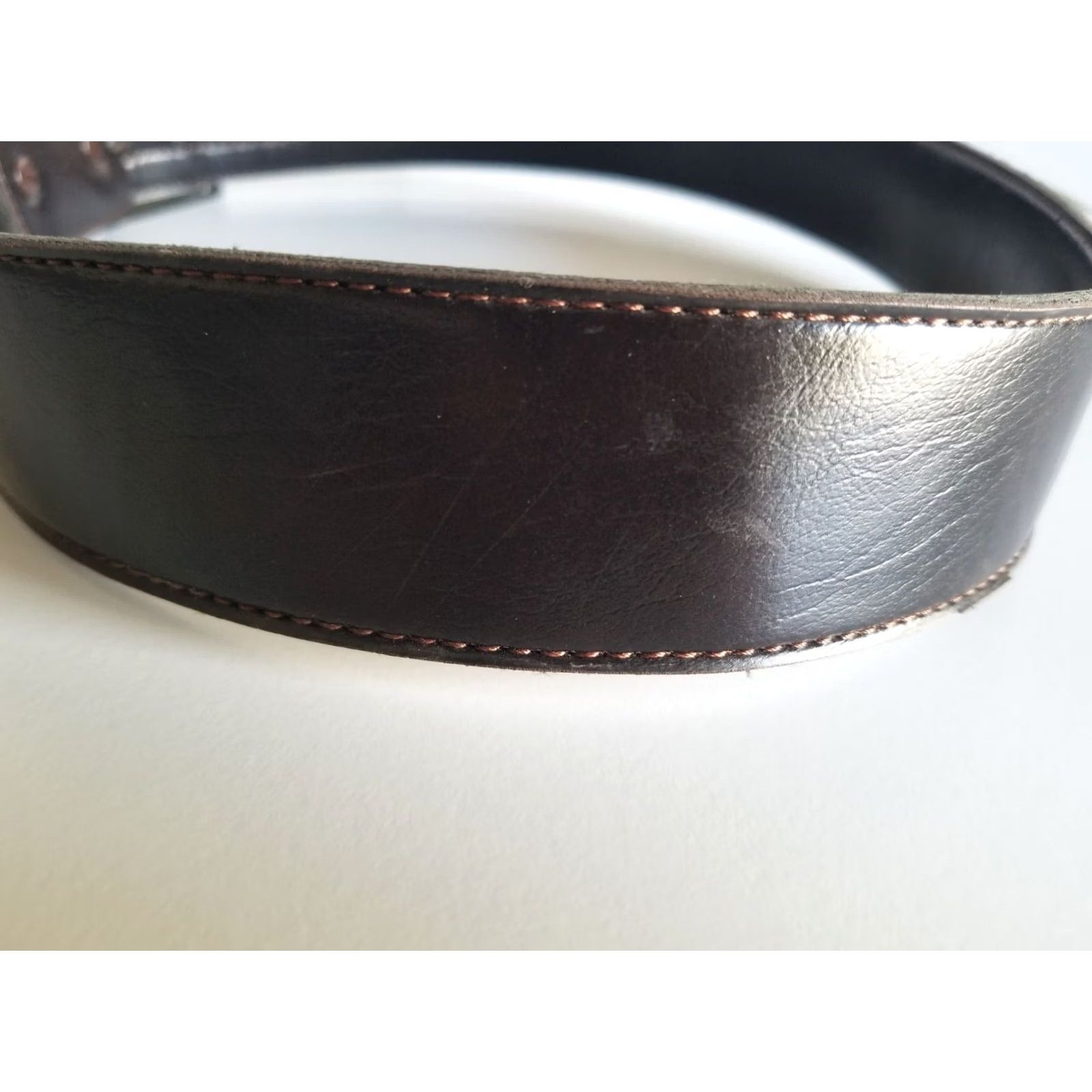 Vintage Tex Tan Belt Men's Size 34 Brown Leather Gold Size 34 - 6 Thumbnail