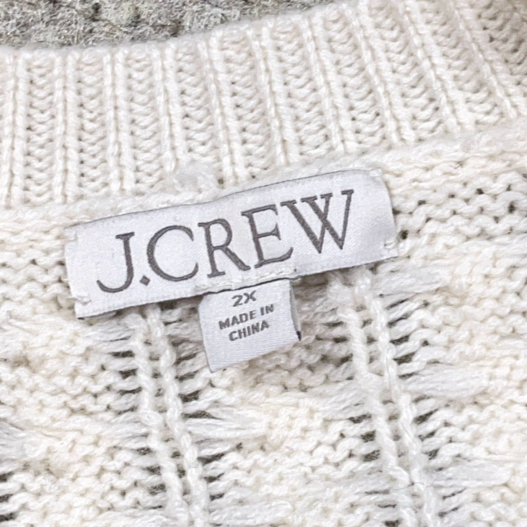 J.Crew J. Crew Cardigan Sweater Women 2X Ivory Cable Knit Wool Blend Gold Buttons Rib Knit Lightweight/All Seasons Size XXL / US 16-18 / IT 52-54 - 3 Thumbnail