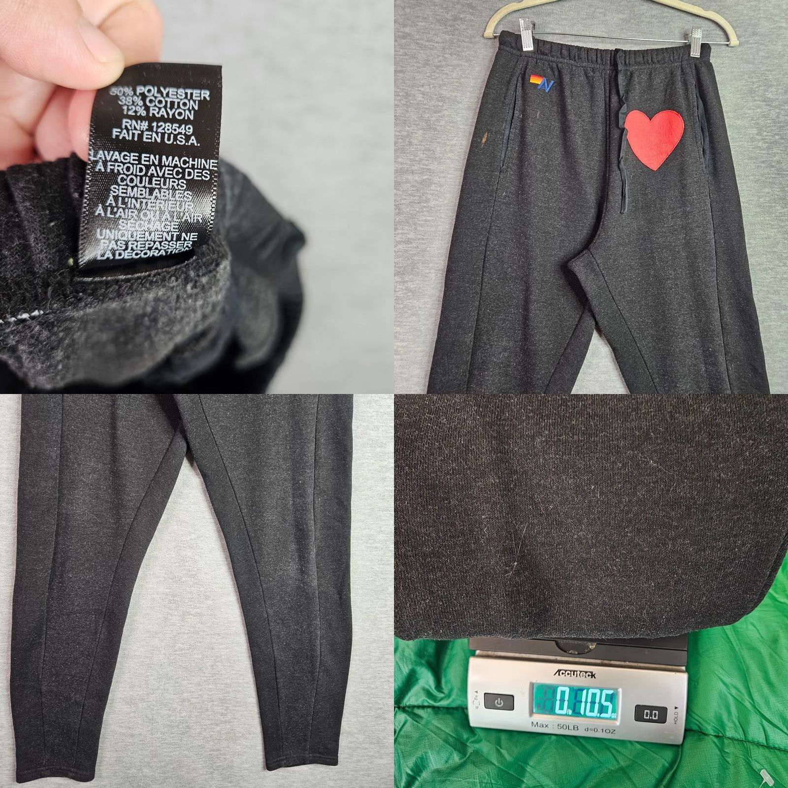 Aviator Nation Aviator Nation Sweatpants Unisex Adult M Black Red Heart Joggers Size 32" / US 10 / IT 46 - 8 Thumbnail