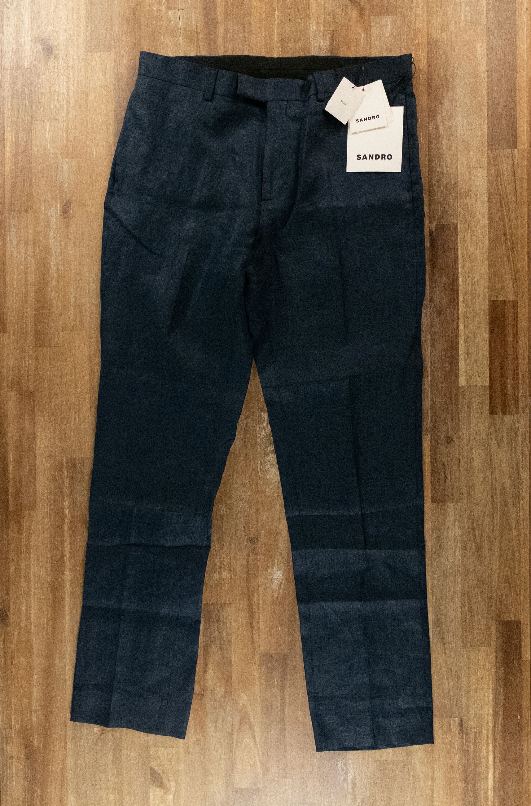 Sandro SANDRO Paris solid blue linen dress pants 42 Large Size US 34 / EU 50 - 2 Thumbnail