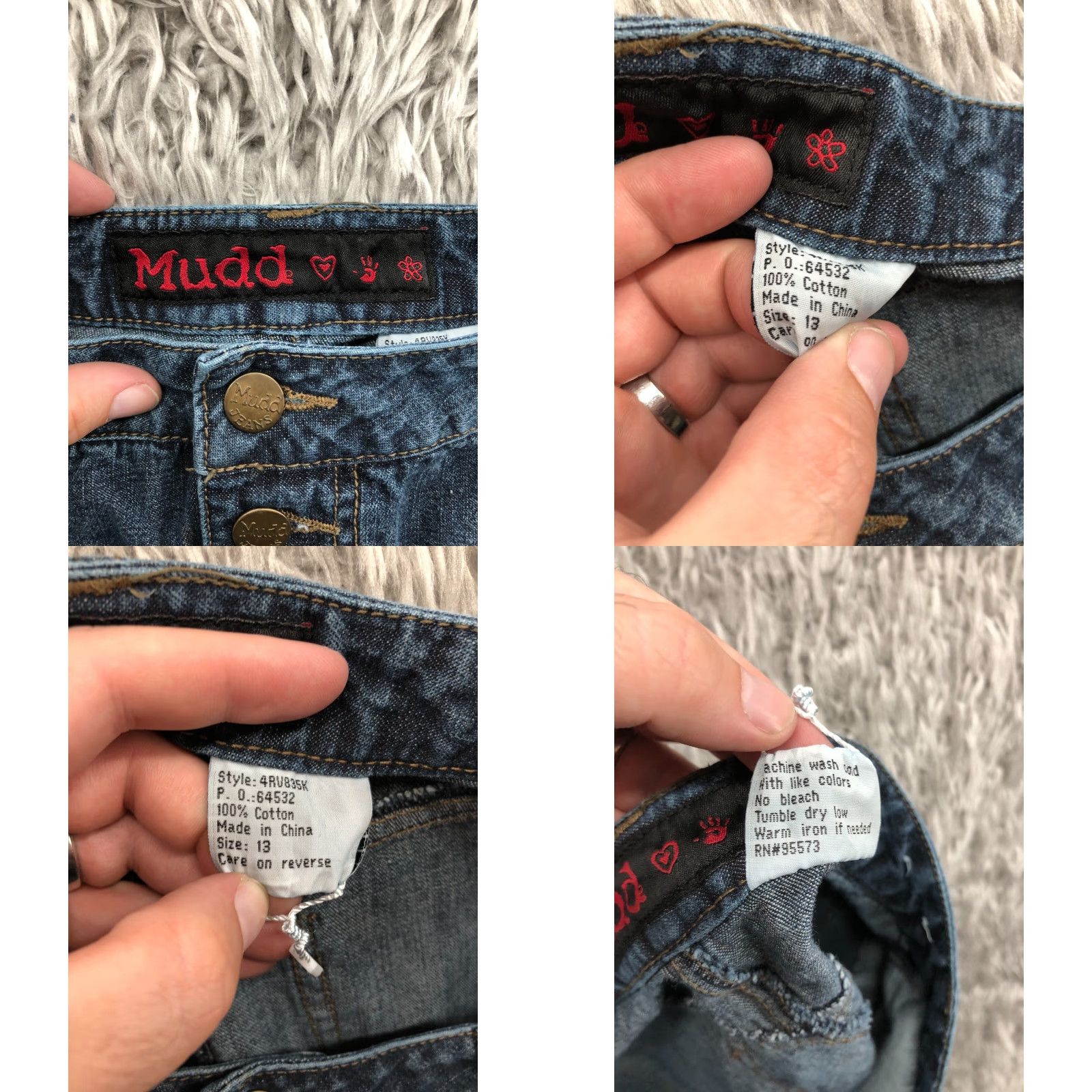 Denime Mudd Denim Skirt Juniors Size 13 Knee Length Dark Wash Blue Denim ZIP Button Slit Casual Women/Mini/SKIRT Size 34" / US 12 / IT 48 - 8 Thumbnail