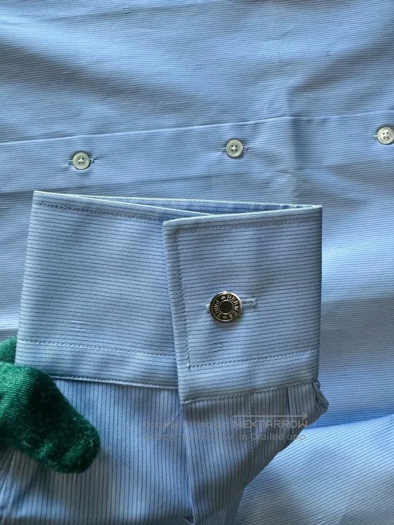 Hermes Hermes size 43 Classic Saddle Stitch H Embroidered Shirt Size US L / EU 52-54 / 3 - 6 Thumbnail