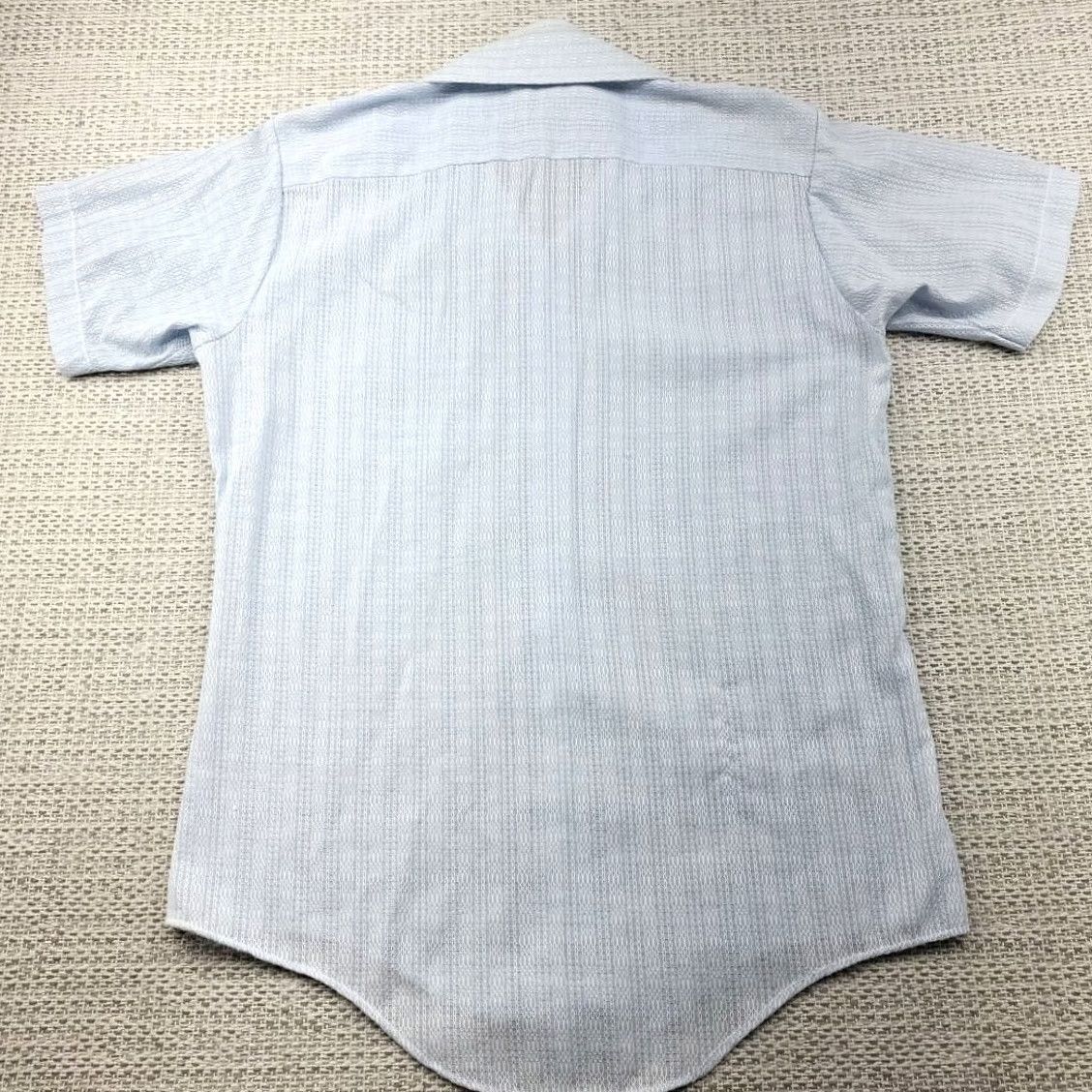 Vintage VINTAGE Westvale Permanent Press Shirt Mens L 15.5 Short Sleeve Light Blue 70s Disco Menswear Shirt 60s 70s Retro Boys Girls? Size US L / EU 52-54 / 3 - 6 Thumbnail