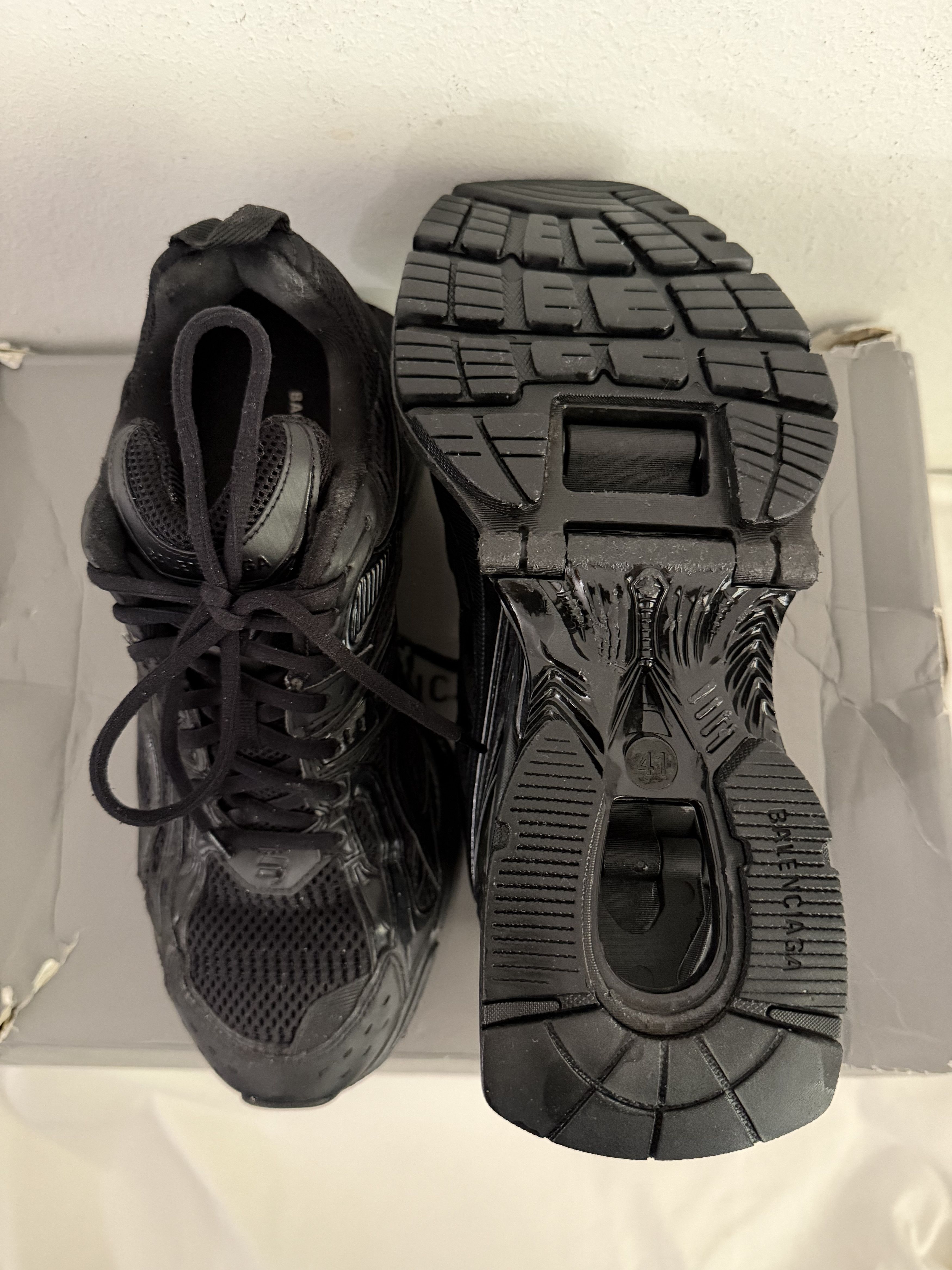 Balenciaga Suspended Heel Black Mesh Sneakers Size US 8 / EU 41 - 3 Thumbnail