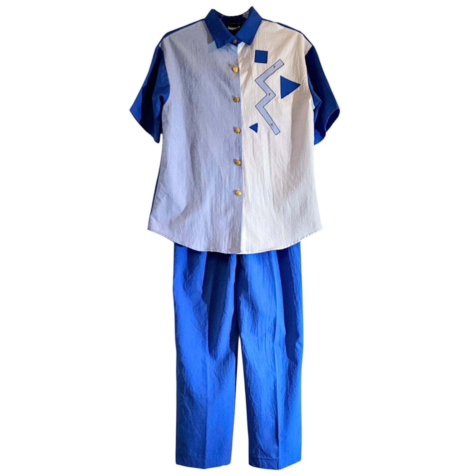 Vintage Vintage Tracksuit 80s 90s Abstract Block Print Funky Retro S Size S / US 4 / IT 40 - 1 Thumbnail