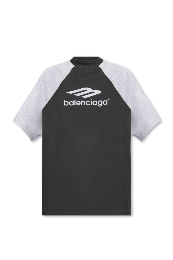 Balenciaga o1mt1gz0325 Raglan Oversized T-Shirt in Heather Grey/Black Size US S / EU 44-46 / 1 - 1 Thumbnail