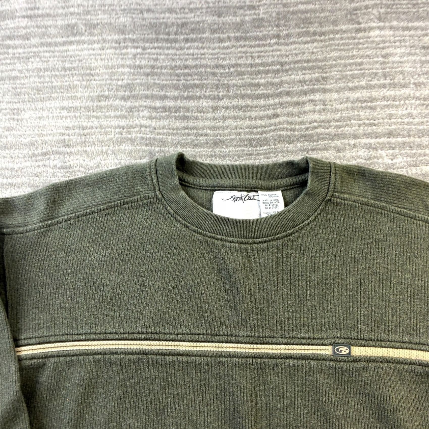 Point Zero VINTAGE Point Zero Sweatshirt Mens Medium Green Grunge Y2K Surf Boxy Size US M / EU 48-50 / 2 - 3 Thumbnail