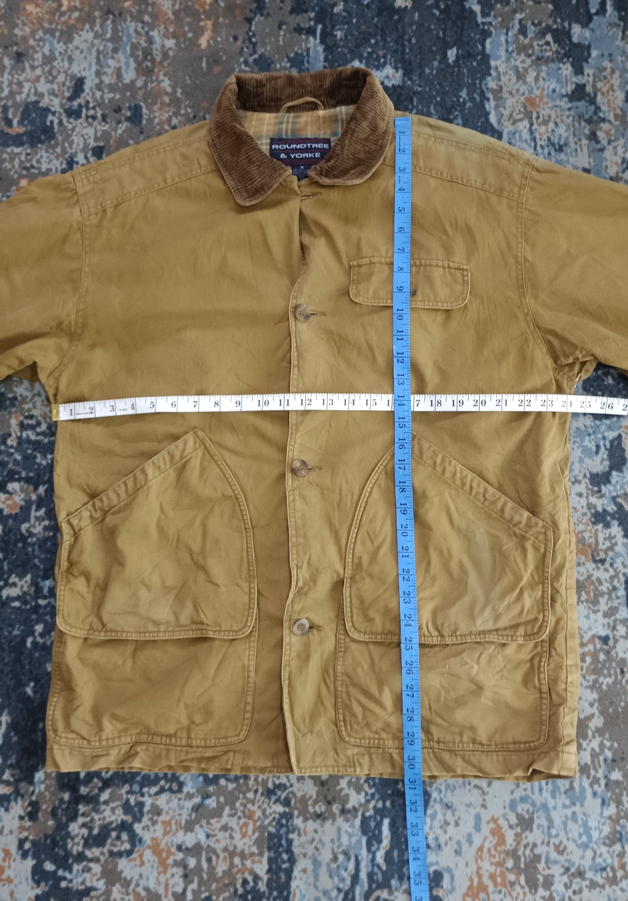 Roundtree & Yorke Vintage 🔥 RoundTree And Yorke Mens Browns Chore Jacket Size US L / EU 52-54 / 3 - 14 Thumbnail