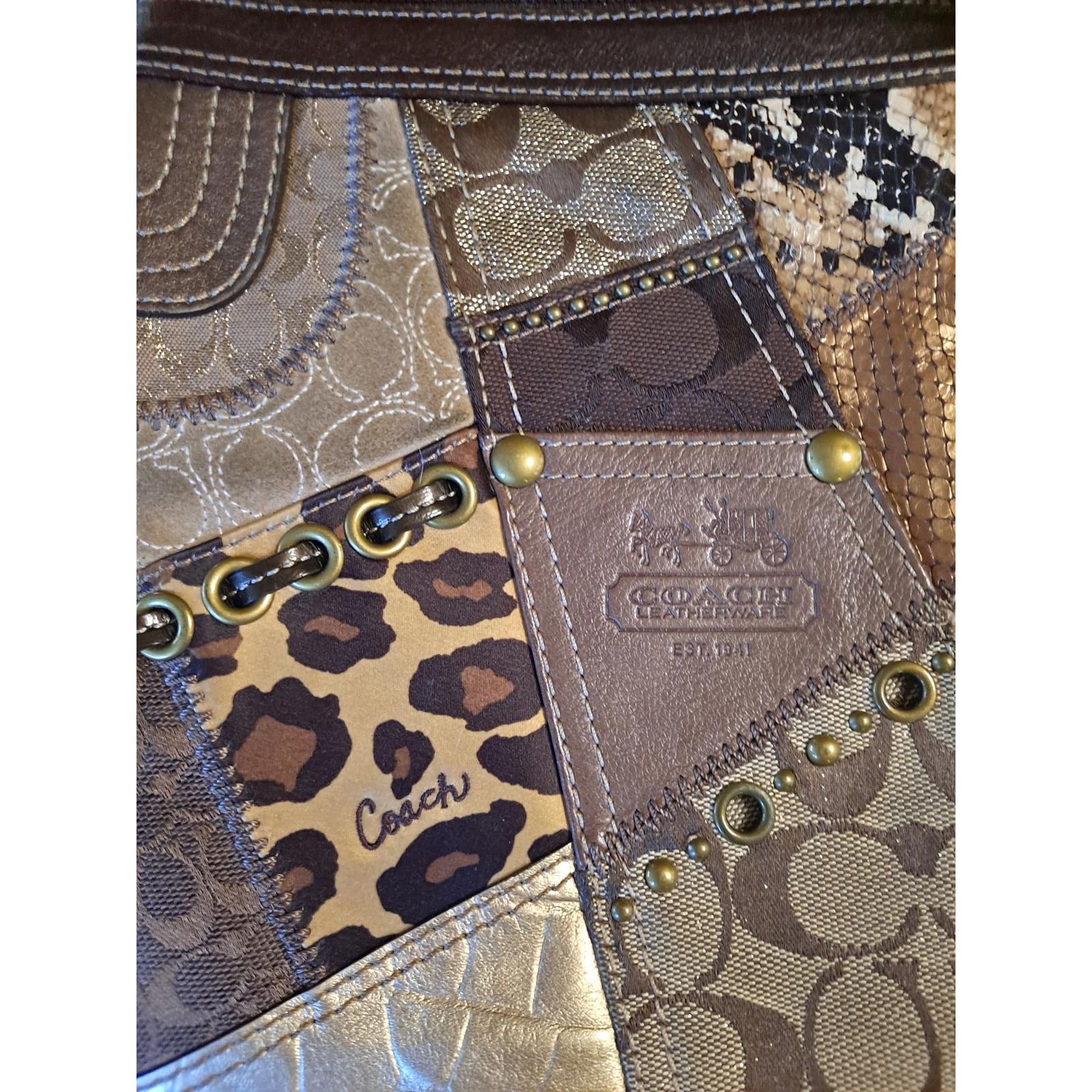 Coach Coach Crossbody Animal Print Patchwork Purse Bag Swingpack F Size ONE SIZE - 2 Thumbnail