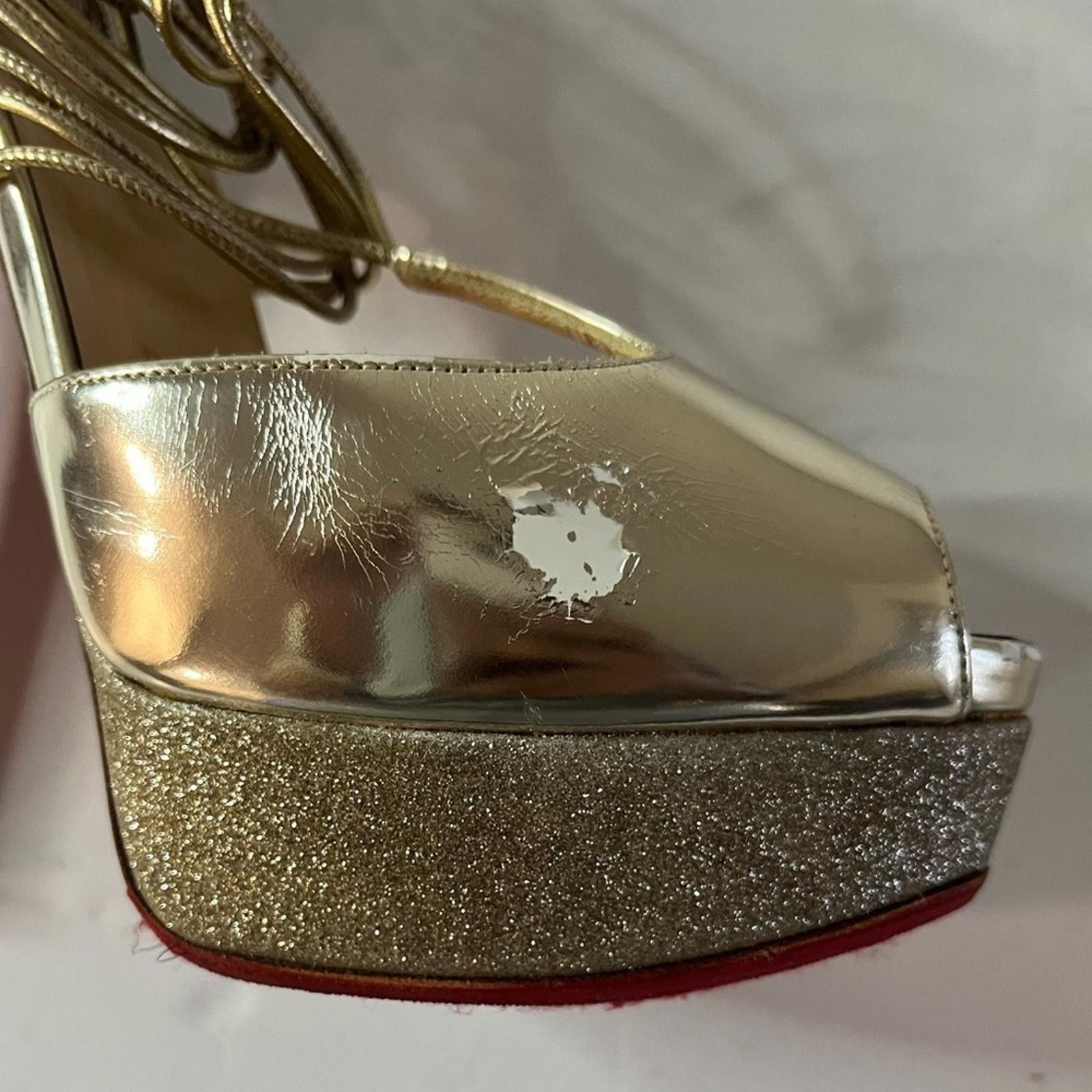 Christian Louboutin Christian Louboutin Lady Peep Glitter Platform Heels EU 36 Size US 5.5 / IT 35.5 - 8 Thumbnail