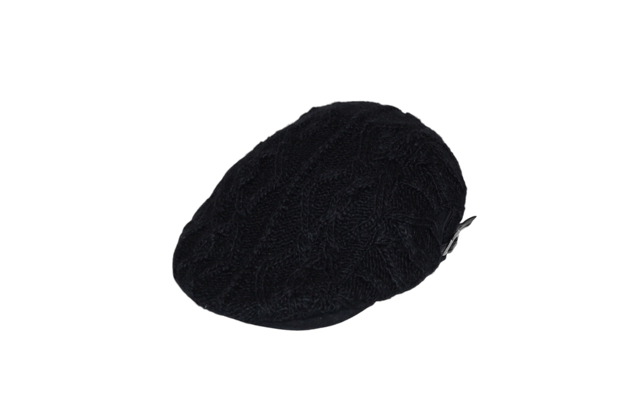 Danier Danier Black Noir Wool Blend Chunky Crochet Knit Flat Cap Size ONE SIZE - 3 Thumbnail
