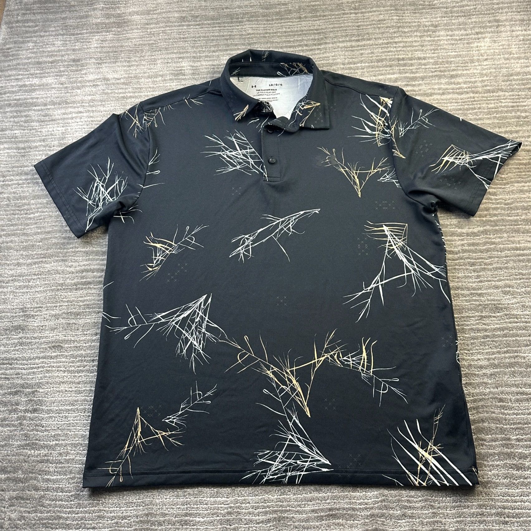 Under Armour Under Armour Polo Shirt Mens L Black Golf All Over Print Playoff Printed Size US L / EU 52-54 / 3 - 2 Thumbnail