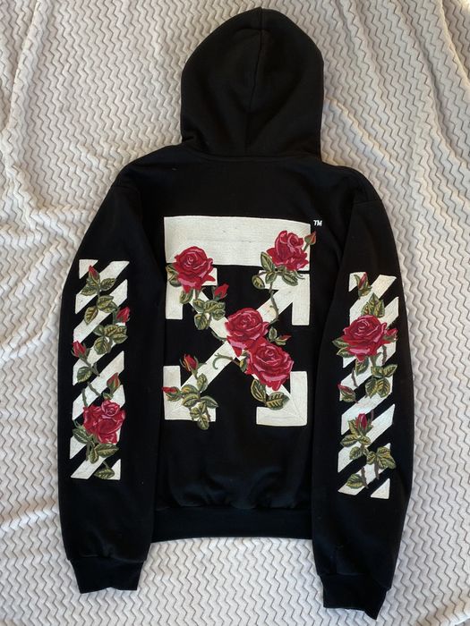 Off white store hoodie with roses