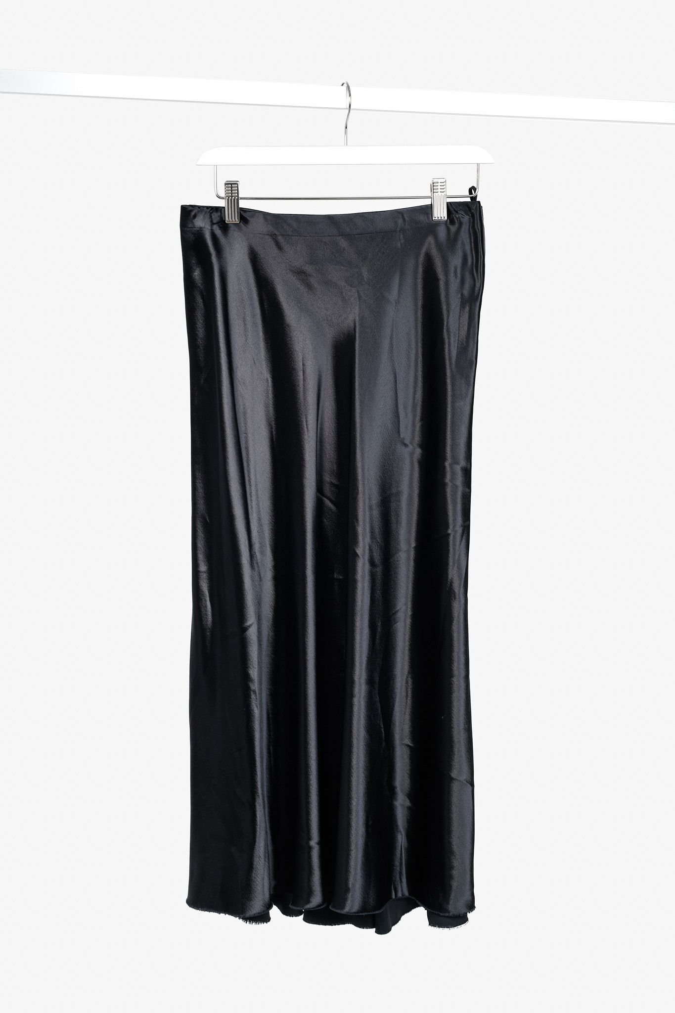The Row The Row Medela Black Viscose-Satin A-Line Midi Skirt Size 29" - 1 Thumbnail