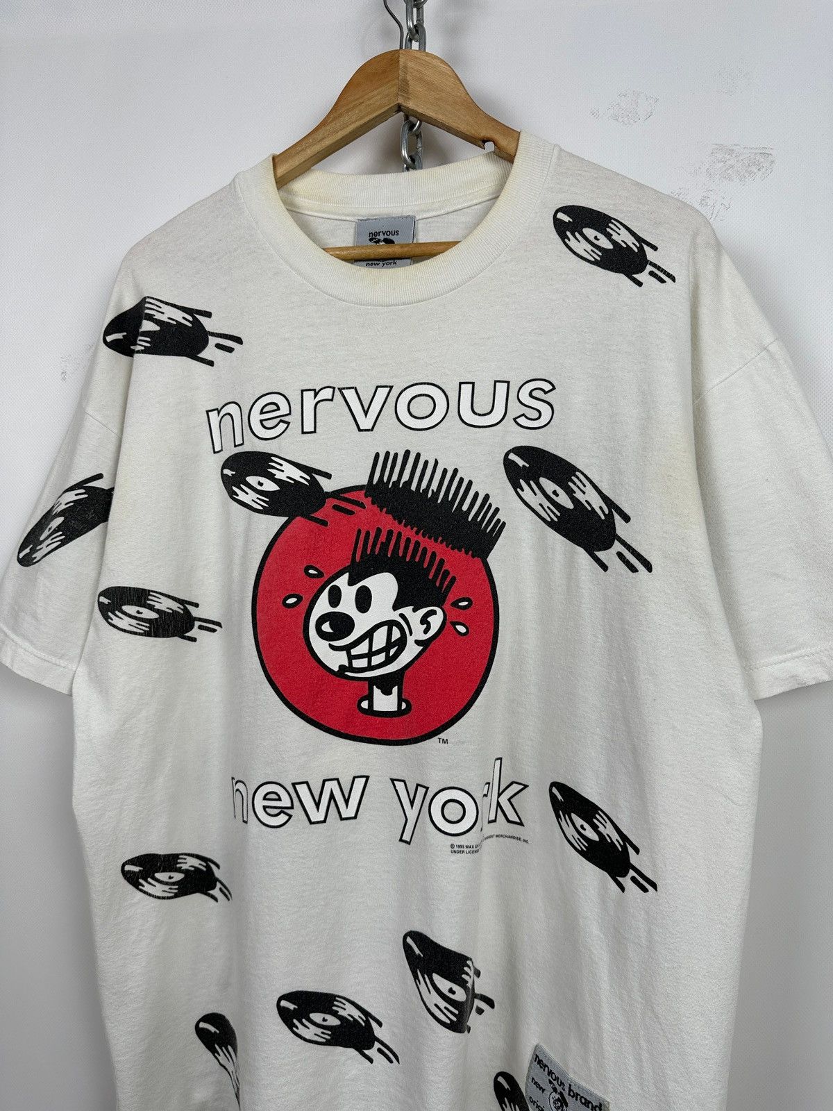 Rap Tees 1995 Vintage Nervous New York Records Rap T-Shirt Size US XL / EU 56 / 4 - 3 Thumbnail