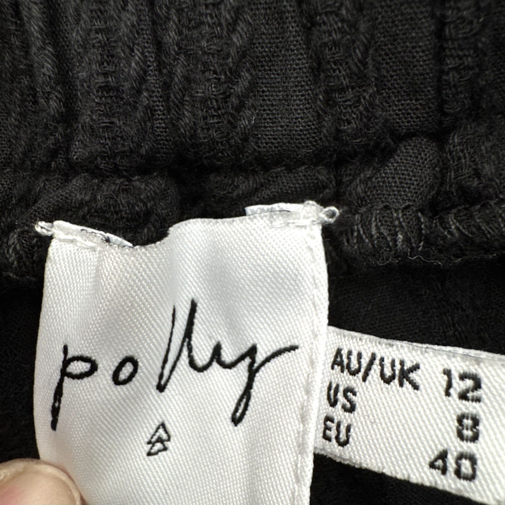 Vintage Polly Skirt Women Skirt Knee Length Black 100% Cotton Elastic Waist Boho Fairycore Cottagecore Tiered Ruffle Whimsigoth Peasant Vintage No N/A Size 30" / US 8 / IT 44 - 4 Thumbnail