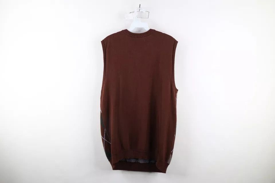 Vintage Vintage 90s Streetwear Knit V-Neck Sweater Vest Brown Size US L / EU 52-54 / 3 - 5 Thumbnail