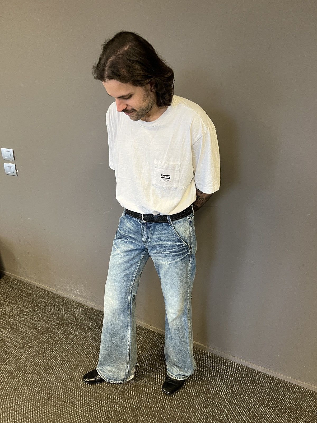 Fax Copy Express “000” Slim Flared Jeans Size 32" / US 10 / IT 46 - 4 Thumbnail