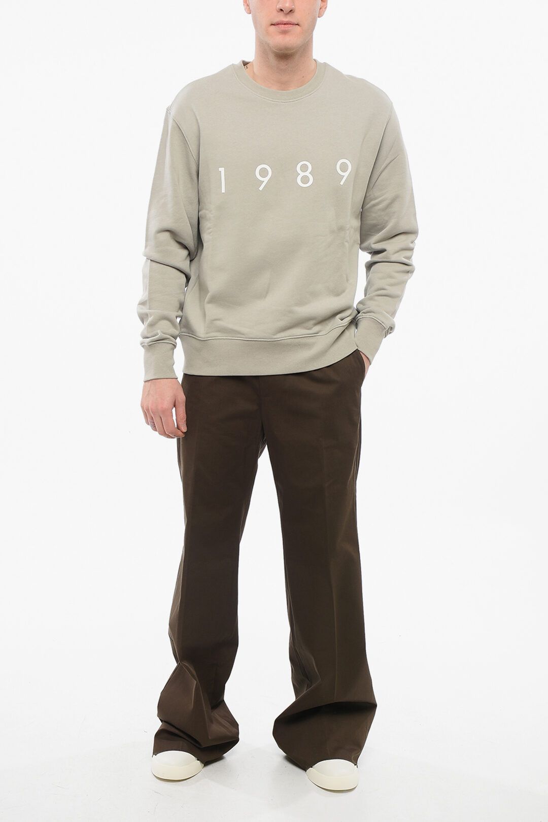 1989 STUDIO og1mm0725 Brushed Cotton Crewneck Sweatshirt in Grey Size US S / EU 44-46 / 1 - 4 Thumbnail