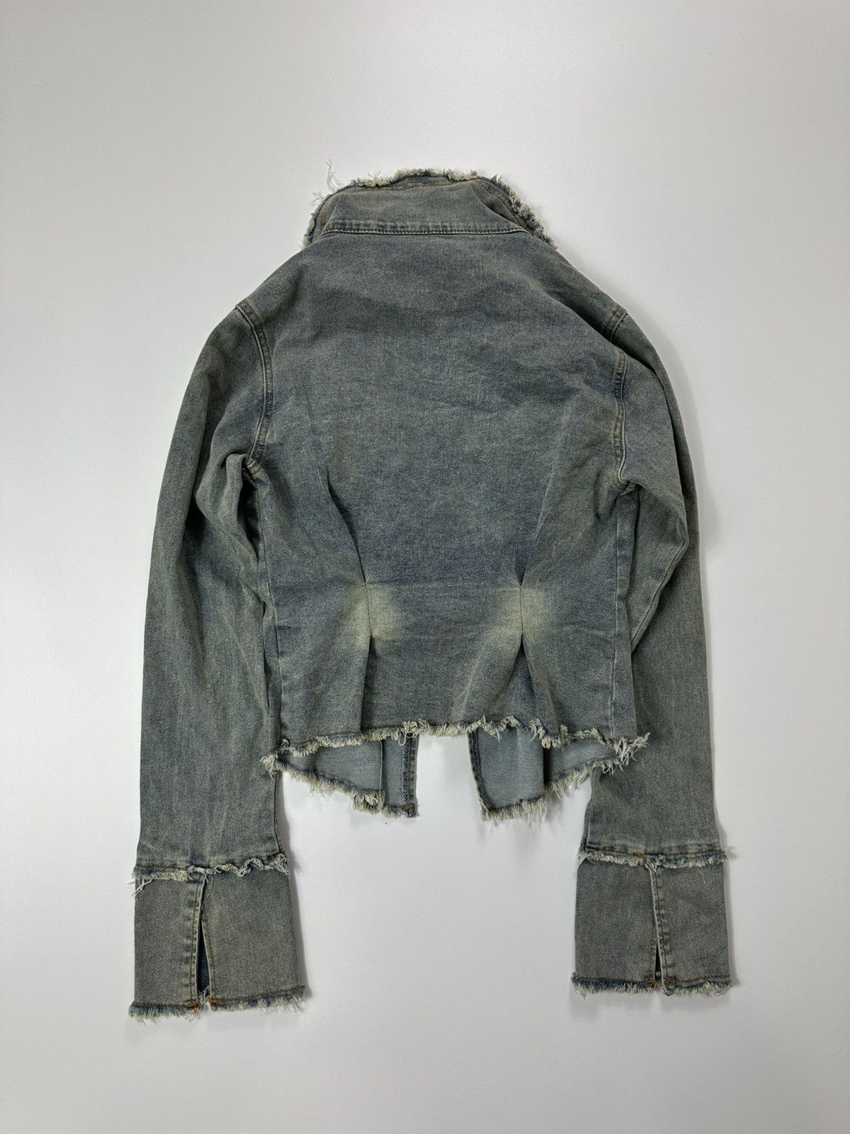 Japanese Brand Cropped Denim Jacket Women's Y2K Fit Zip Size M / US 6-8 / IT 42-44 - 2 Thumbnail