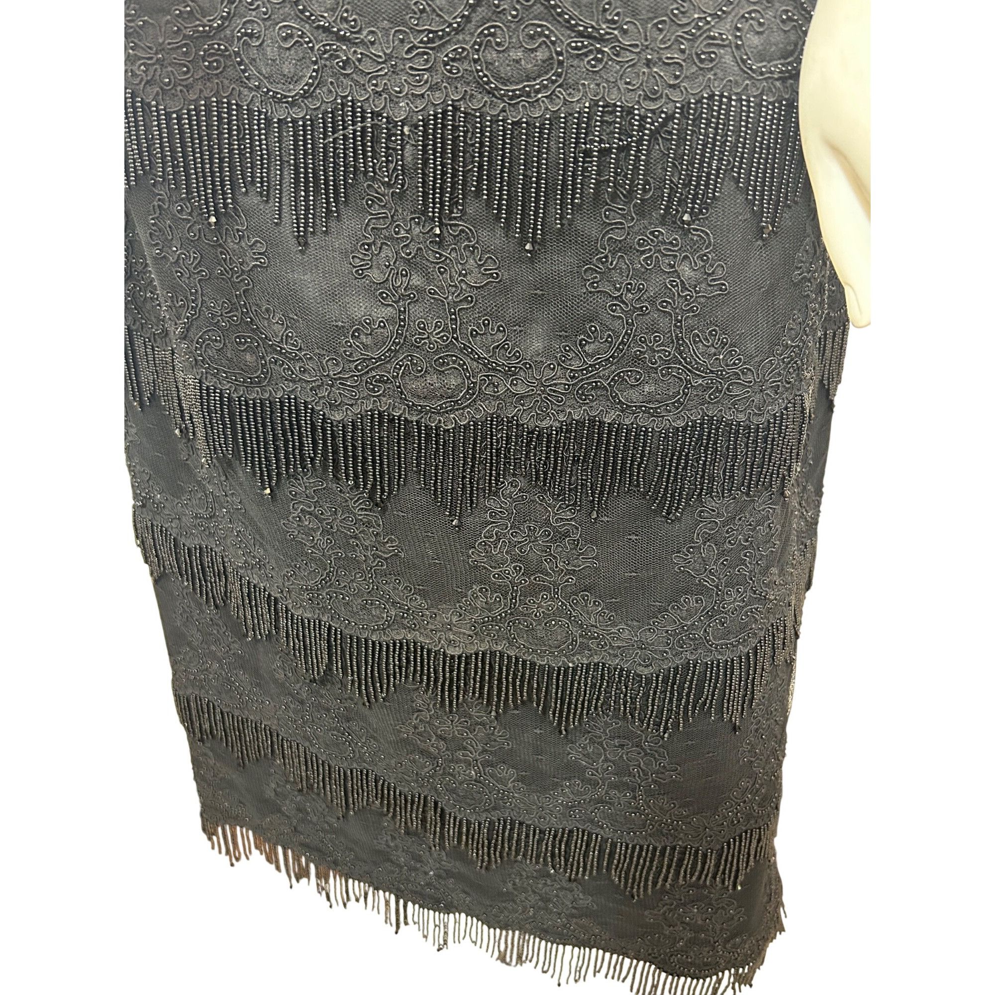Other Carmen Marc Valvo Black Dress 8 Sheath Flapper Style Tiered Size M / US 6-8 / IT 42-44 - 11 Thumbnail