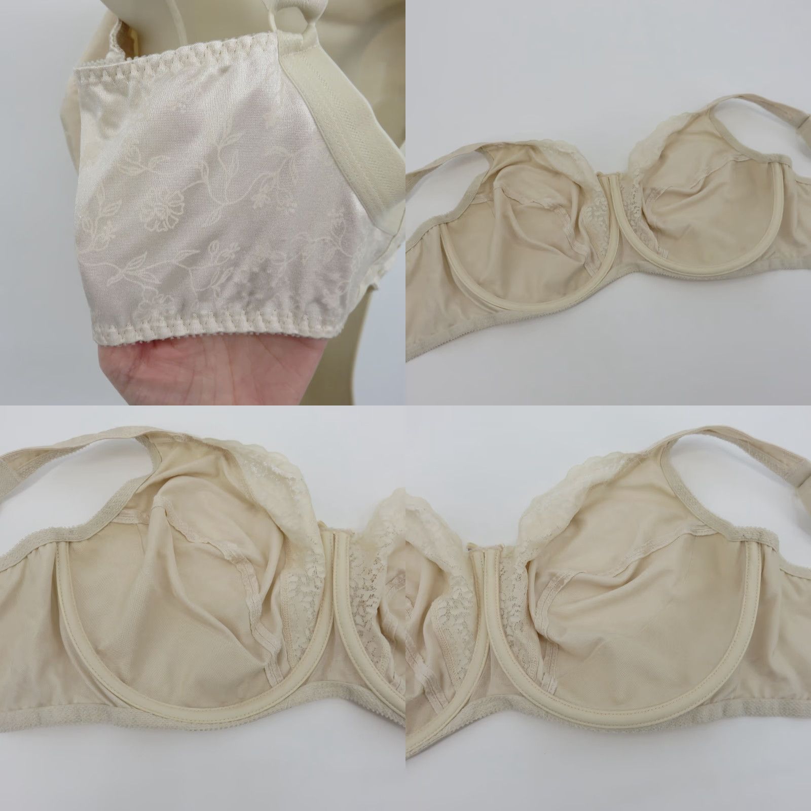 Vintage Playtex Secrets 40DD Underwire Unlined T-Shirt Bra Cream Floral 40DD Womens Vip Lounge Style 4422 Size ONE SIZE - 8 Thumbnail