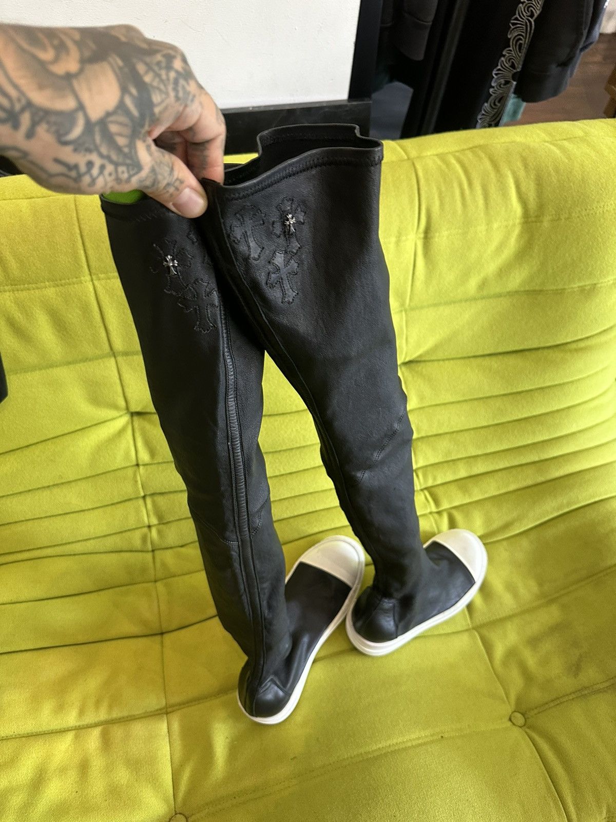 Chrome Hearts × Rick Owens Chrome Hearts x Rick Owens 1 OF 1 Leather Cross Sneakers Size US 9 / IT 39 - 1 Thumbnail