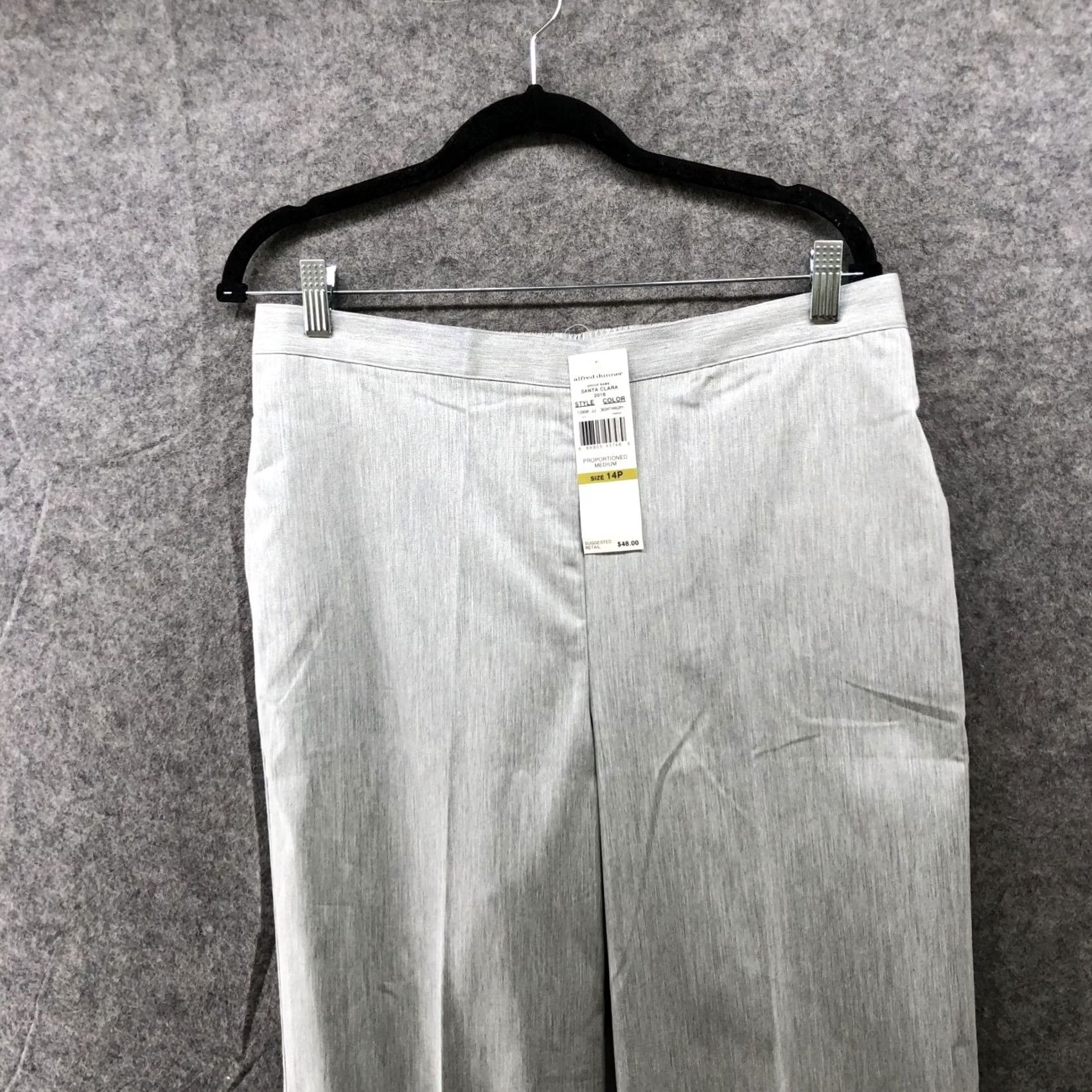 Vintage Alfred Dunner Dress Womens 14P Gray NWT Pull Pants Comfort Waist Straight Size 36" / US 14 / IT 50 - 3 Thumbnail