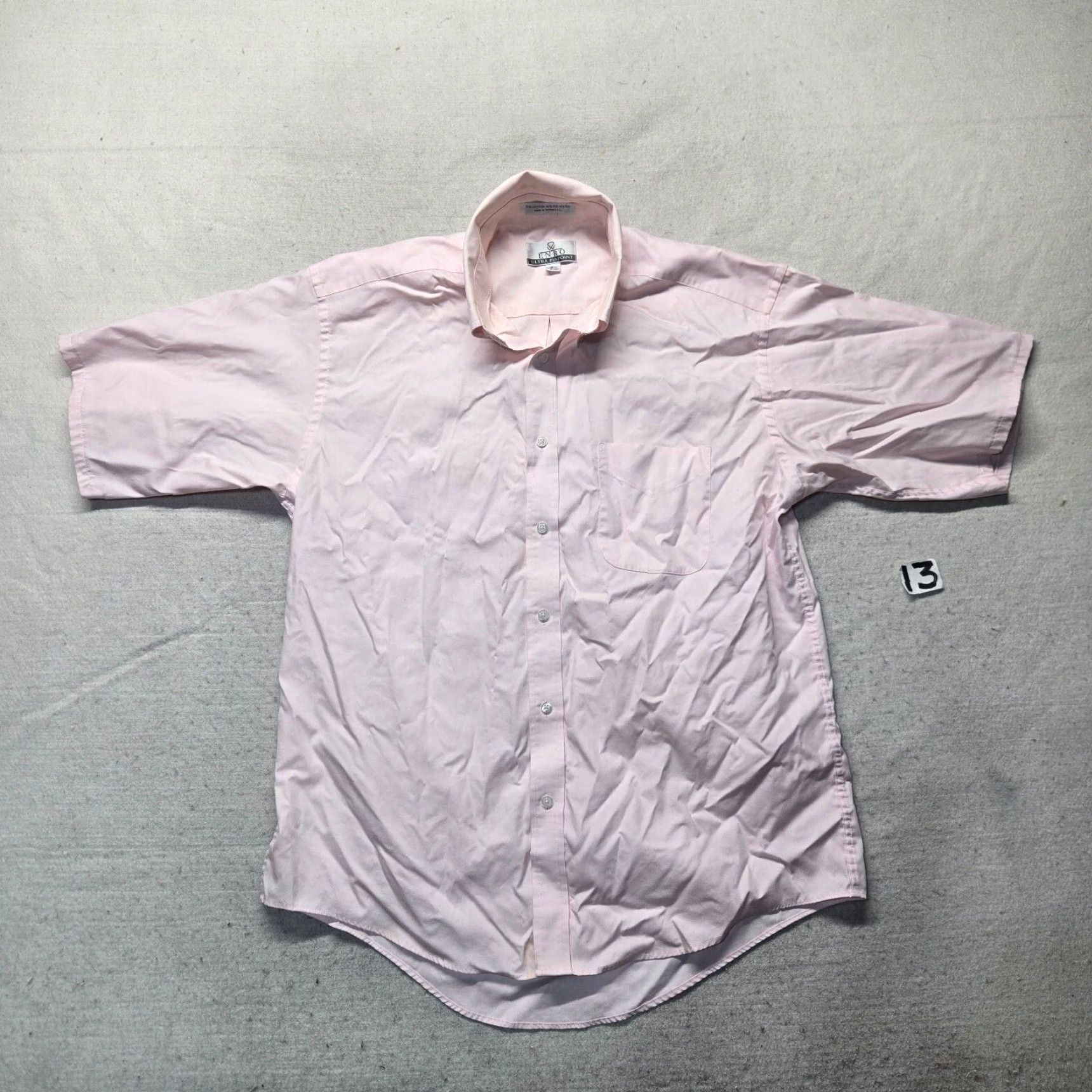 Enro ENRO Shirt Dress Shirt Pink Short Sleeve 16.5 Mens 16.5 Pink Enro Regular 16.5 Men’s Button Up Collared 34-35 Adults Vintage? Wait no. Size 46R - 2 Thumbnail