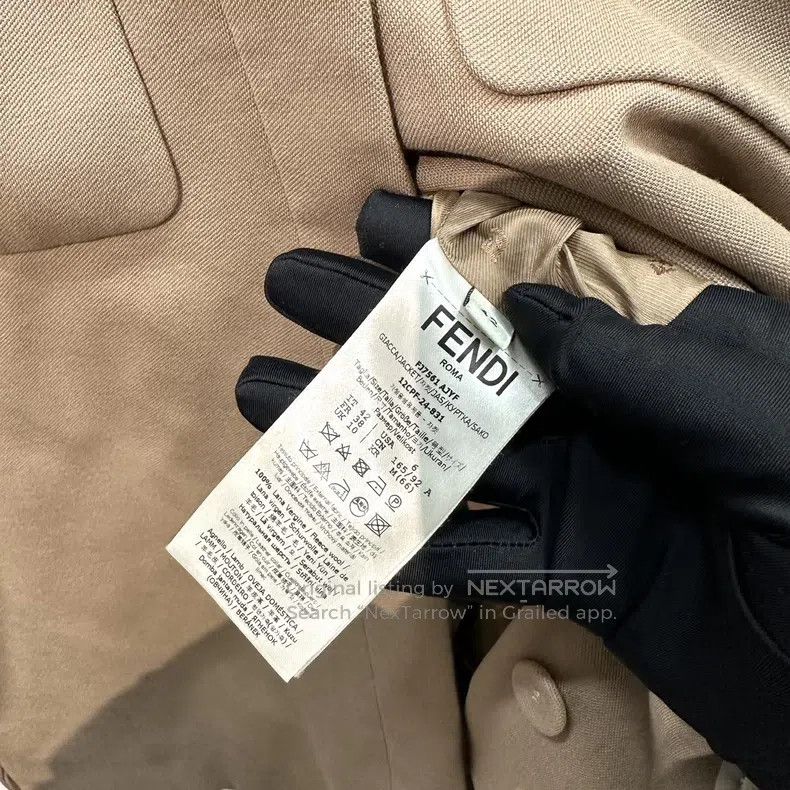 Fendi Fendi Twill Wool with Sheepskin Collar, Embroidered Letter Size S / US 4 / IT 40 - 6 Thumbnail