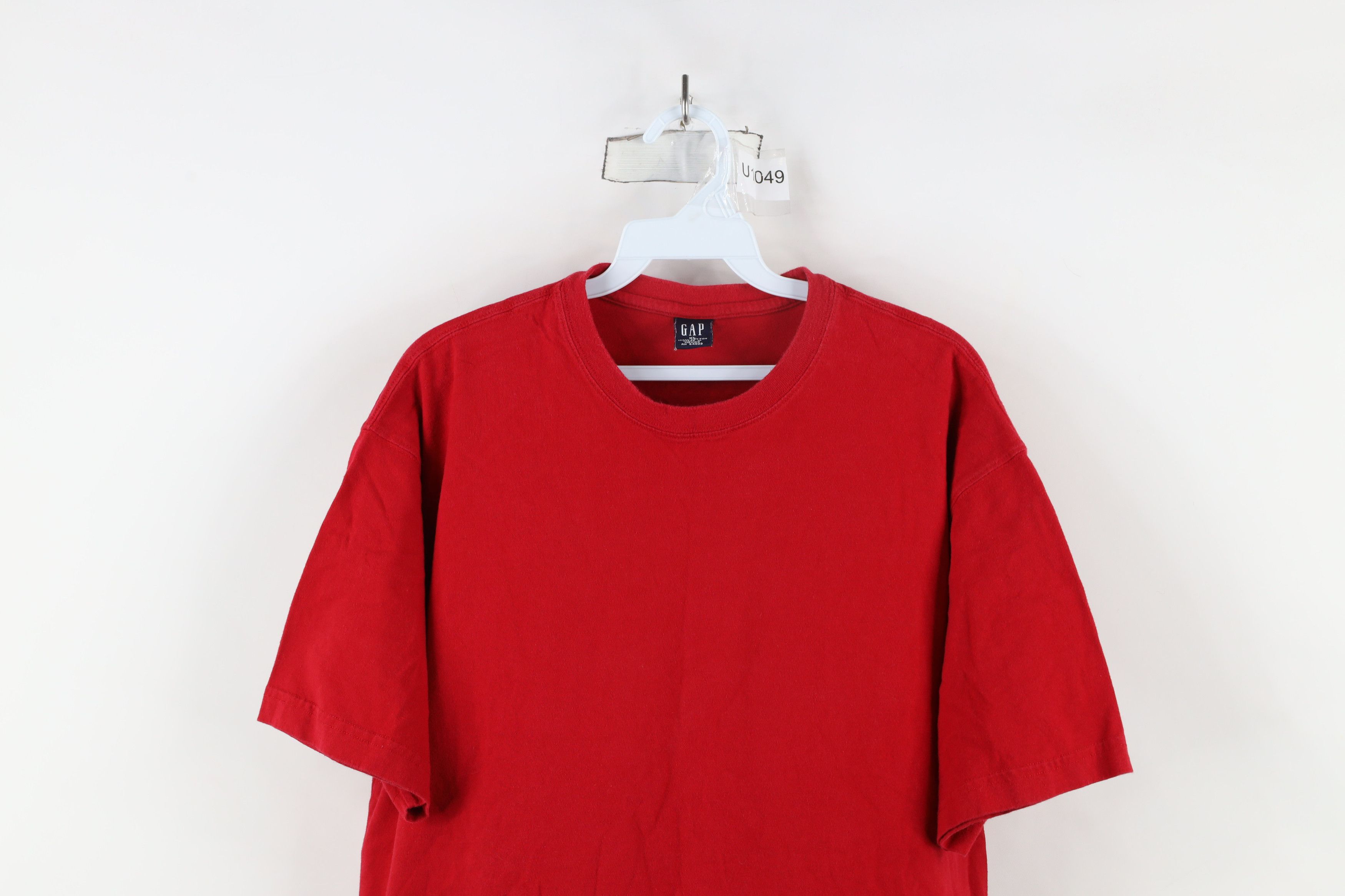 Gap × Vintage Vintage 90s Gap Faded Blank Short Sleeve T-Shirt Red Cotton Size US XL / EU 56 / 4 - 2 Thumbnail