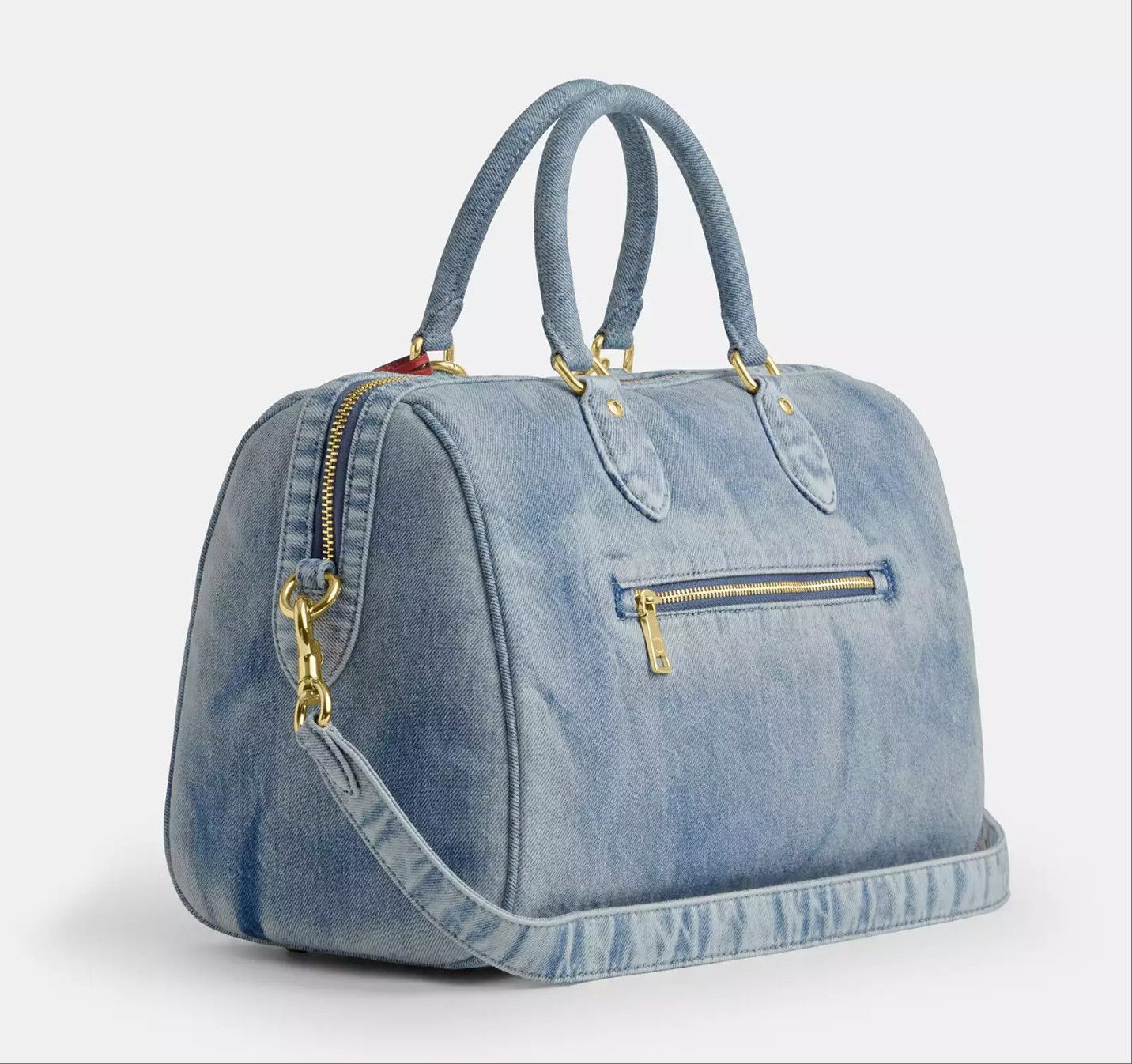 Coach Rowan Large Satchel Bag In Loved Denim With Charms CDY75 Size ONE SIZE - 14 Thumbnail