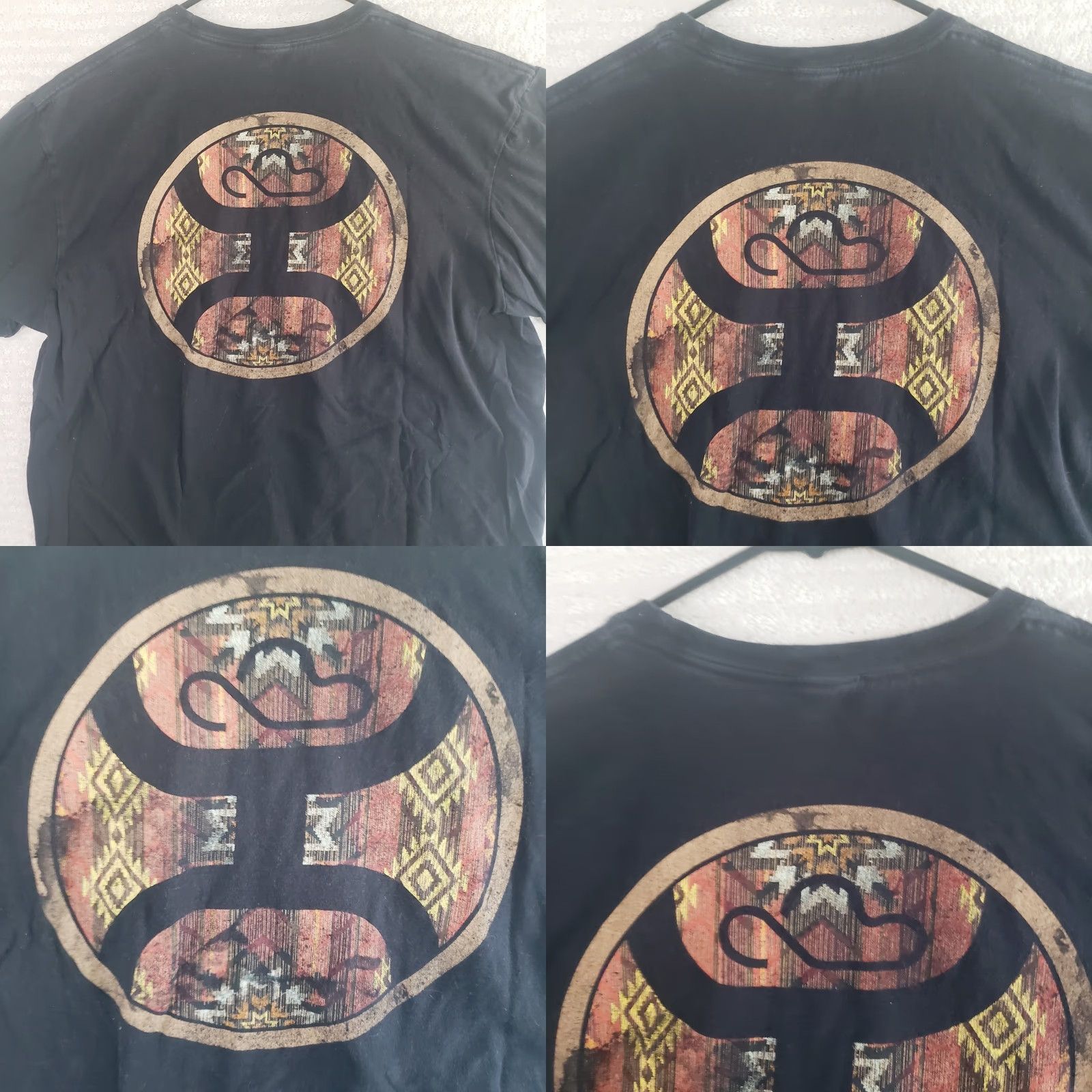 Vintage Hooey Tee Shirt Men's L Black Front & Back Graphic Print Cotton Logo T-Shirt Size US L / EU 52-54 / 3 - 8 Thumbnail