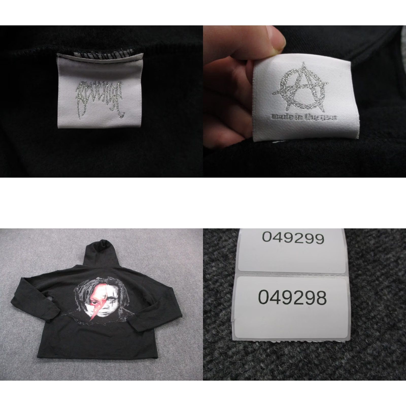 Revenge Revenge Hoodie Mens XL Black Pullover Front Logo Pockets Grunge Streetwear Sweatshirt Size US XL / EU 56 / 4 - 8 Thumbnail