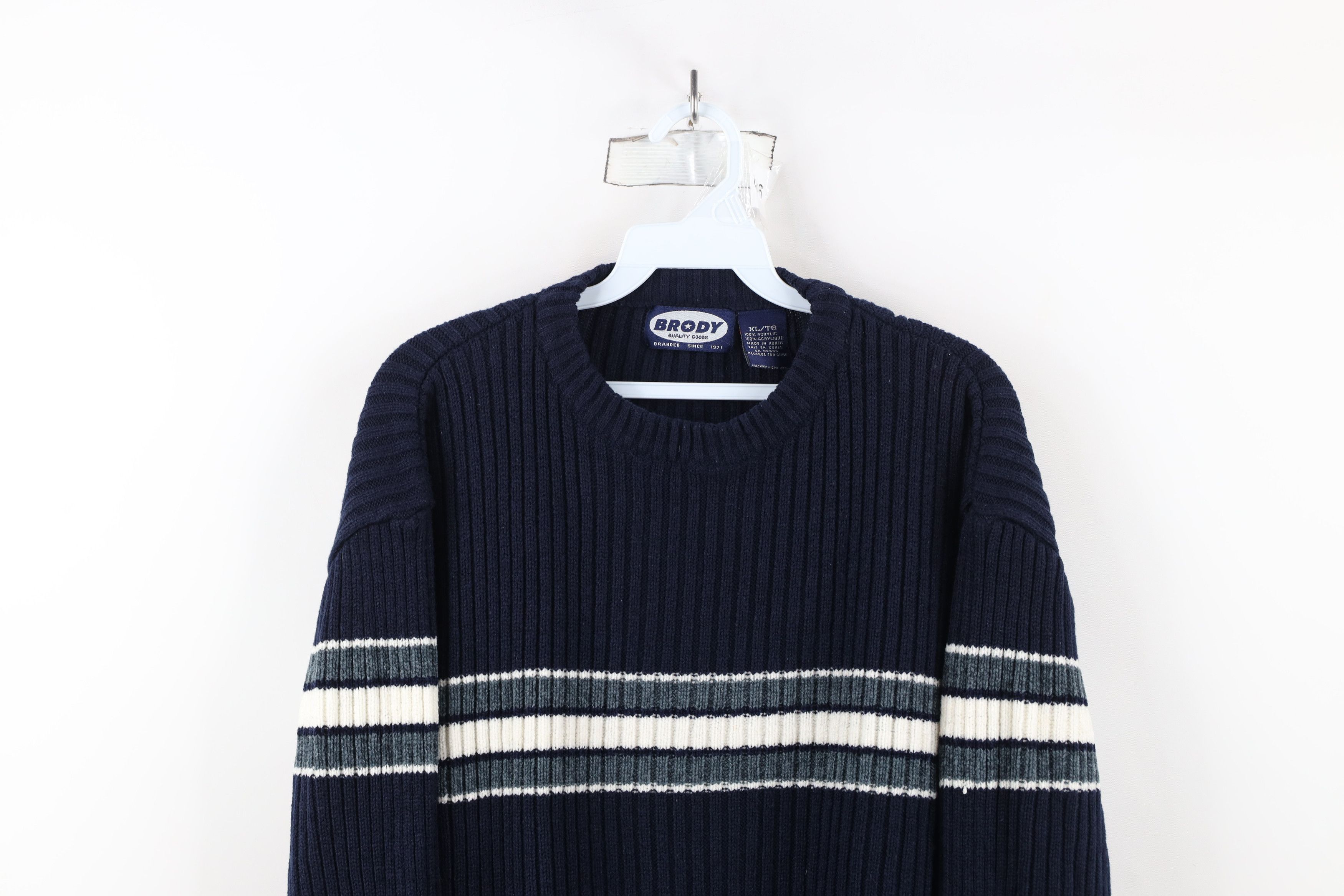 Vintage Vintage 90s Streetwear Block Chunky Ribbed Knit Sweater Size US XL / EU 56 / 4 - 2 Thumbnail