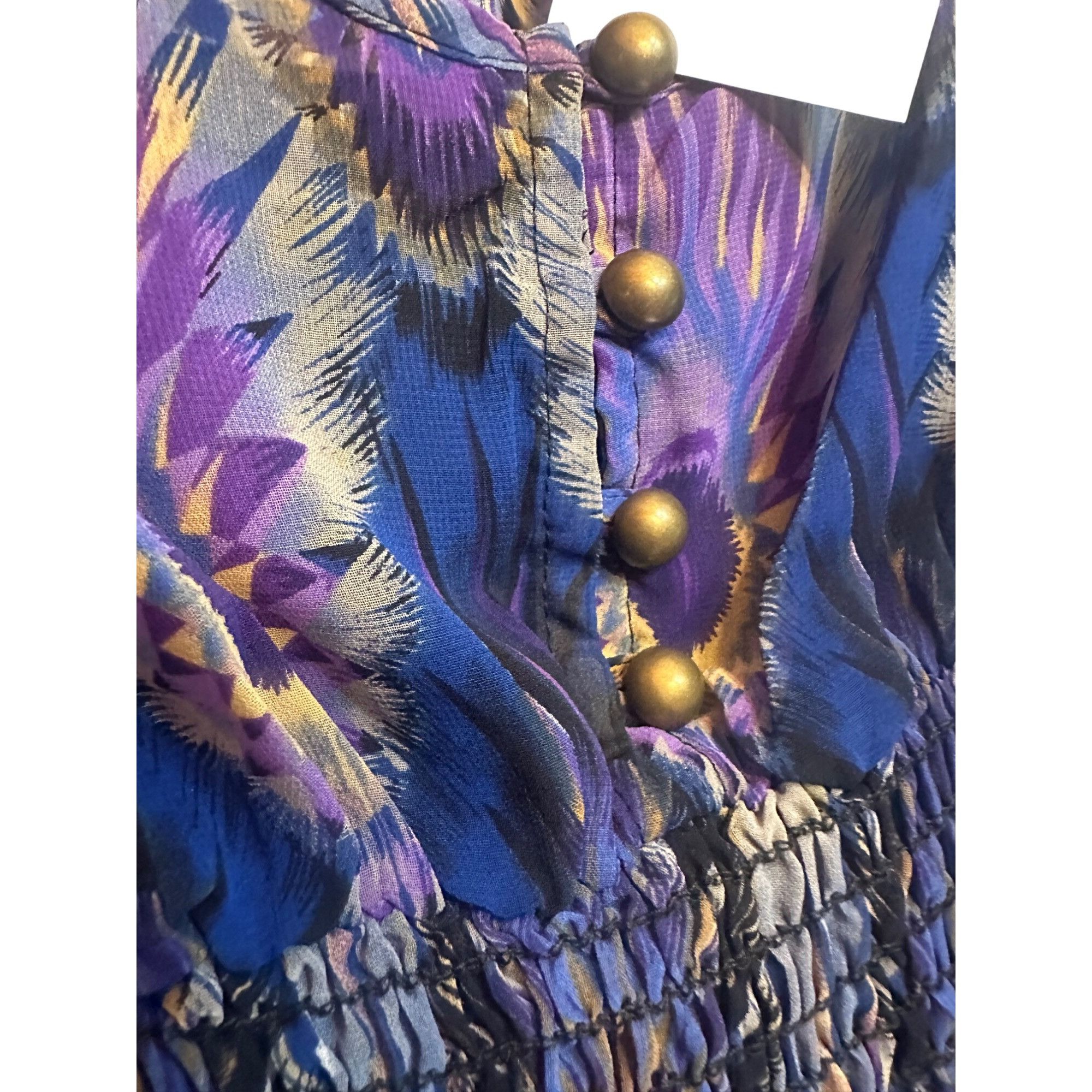 Designer Three Eighty Two Bohemian Peacock Feather Size S Sheer Dress Size S / US 4 / IT 40 - 3 Thumbnail