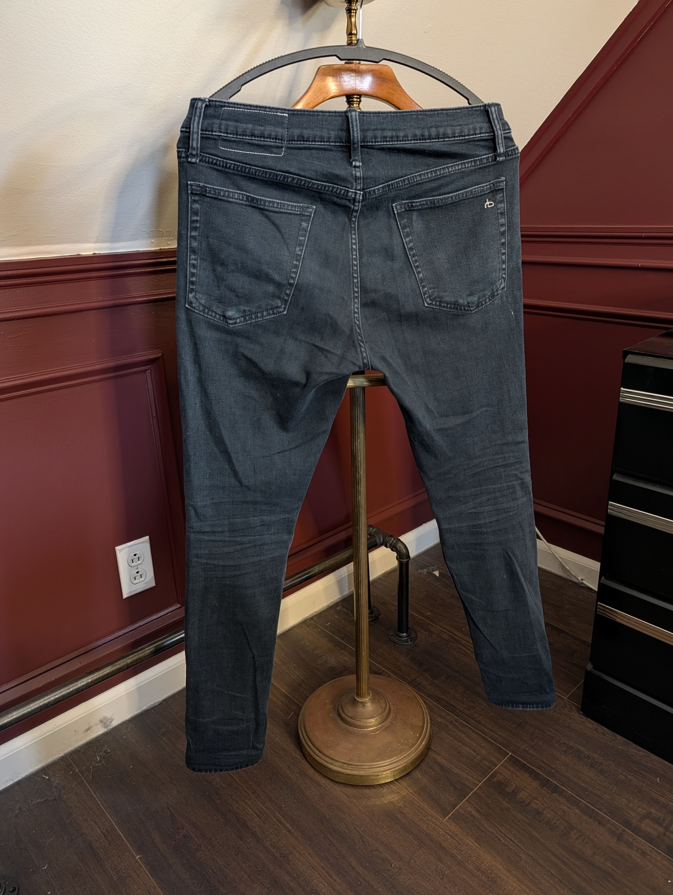 Rag & Bone Fit 1 Skinny washed black stretch denim jeans 30x32 Size US 30 / EU 46 - 7 Thumbnail