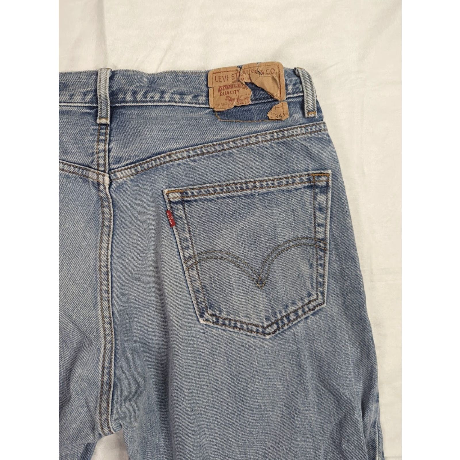 Levi's Levi's 505 Jeans Mens Straight Denim 34x34 Regular Mid Rise Blue Red Tab Logo Vintage No 505 Series Mens Size US 34 / EU 50 - 3 Thumbnail