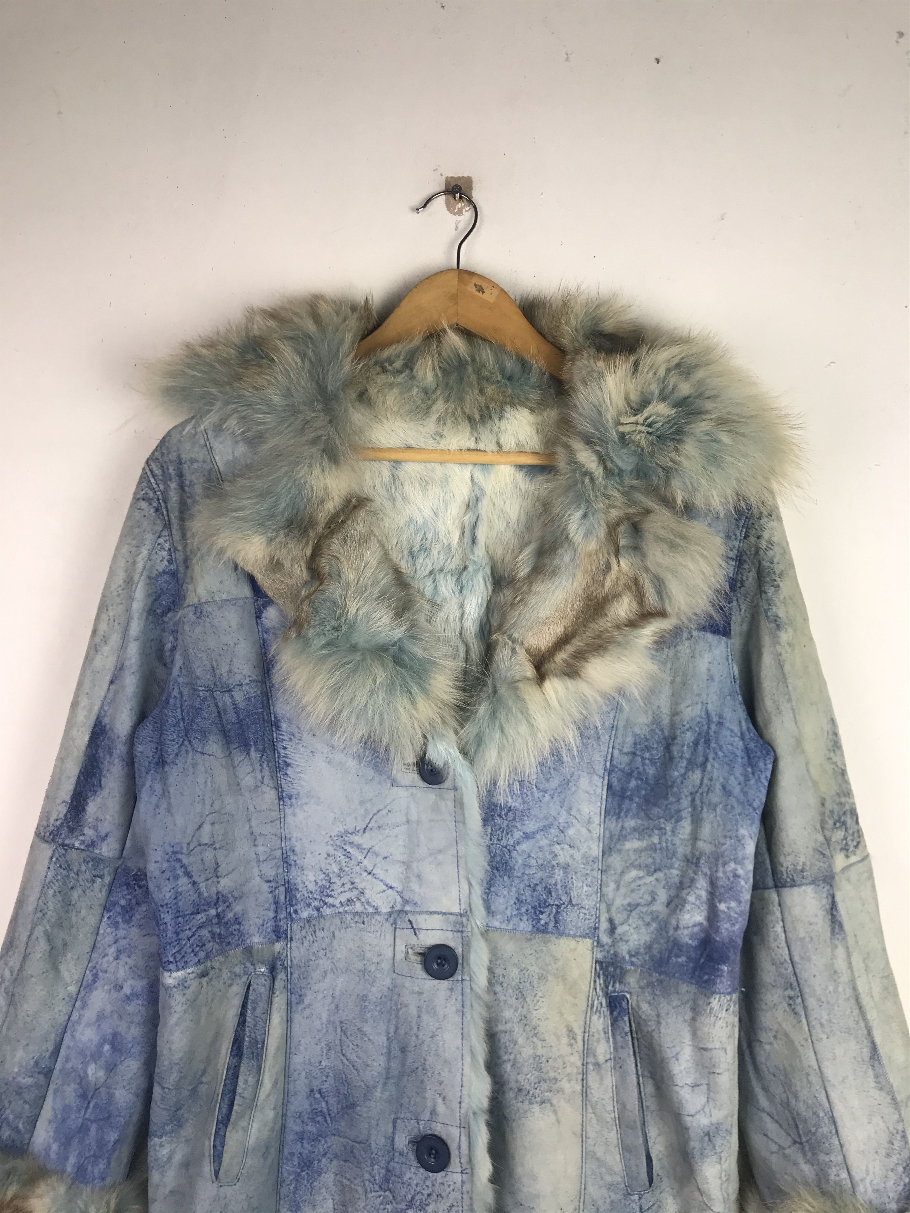 Genuine Leather Vintage Leather Avant Garde Fur Mohair Long Jacket Size M / US 6-8 / IT 42-44 - 3 Thumbnail