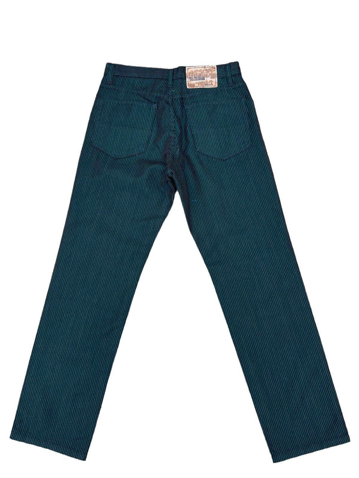 Vintage Paul Smith Jeans Shiny Dark Green Striped Pant Size US 28 / EU 44 - 11 Thumbnail