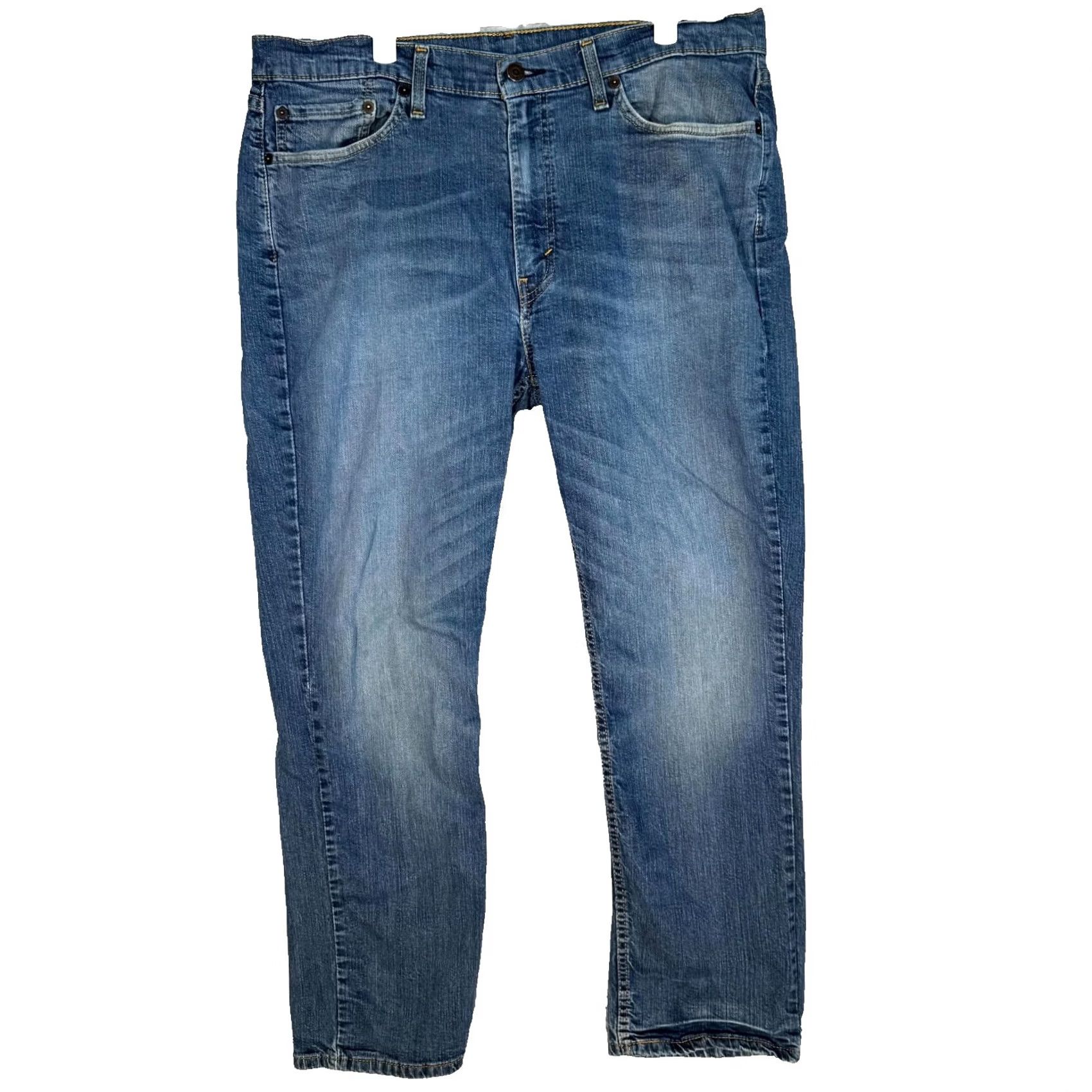 Levi's Levi's 514 Jeans 38 X 30 Blue Denim Mid-Rise 5-Pockets Straight Fit Zip Fly Mens Regular Size 38 Color Blue Jeans Size US 38 / EU 54 - 2 Thumbnail