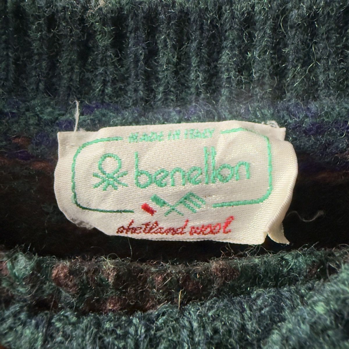Benetton Vintage Benetton Made in Italy Shetland Wool Knit Size US M / EU 48-50 / 2 - 1 Thumbnail