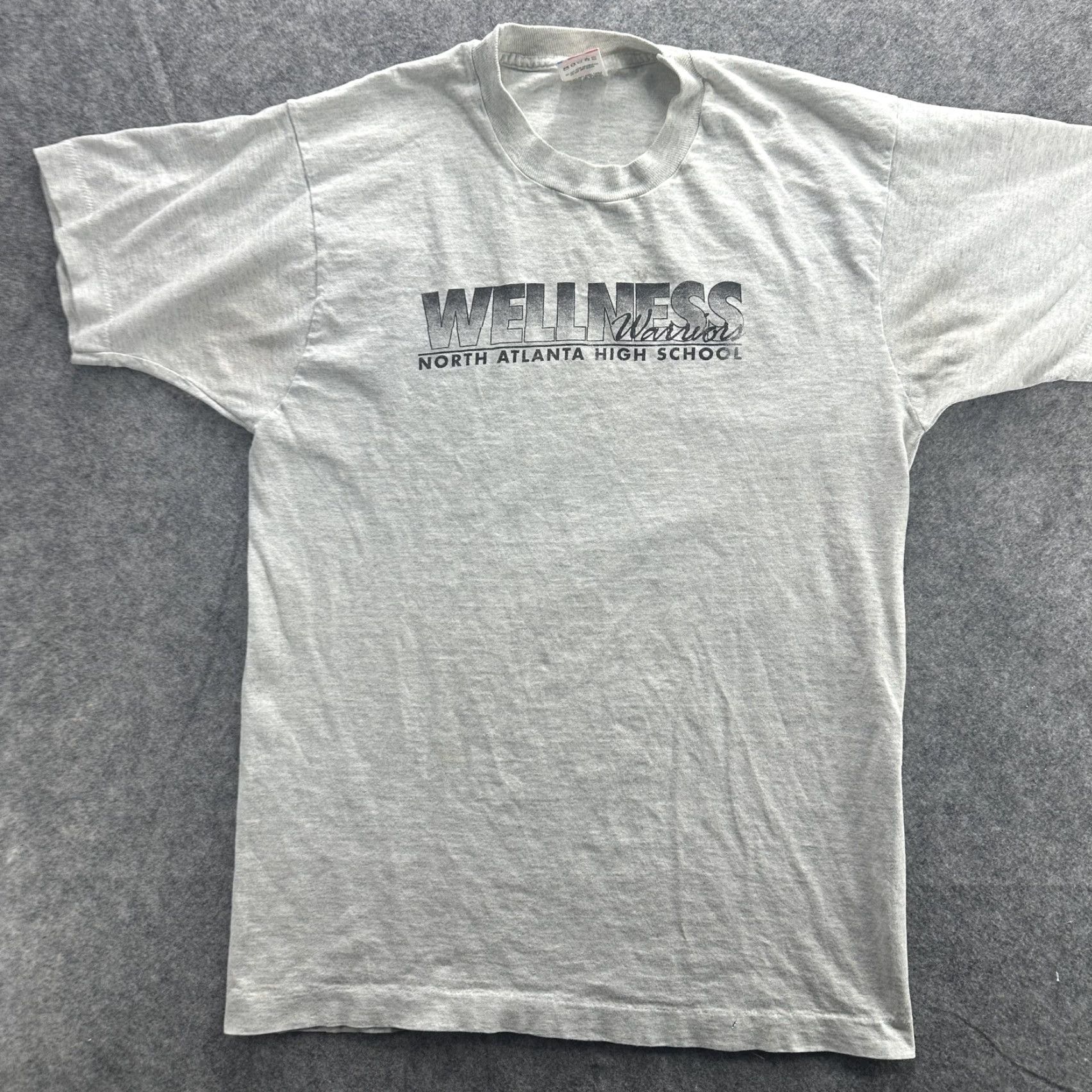 Fruit Of The Loom VINTAGE Fruit of the Loom T-Shirt Mens Large Gray 90s School Athletic Graphic Tee Size US L / EU 52-54 / 3 - 2 Thumbnail