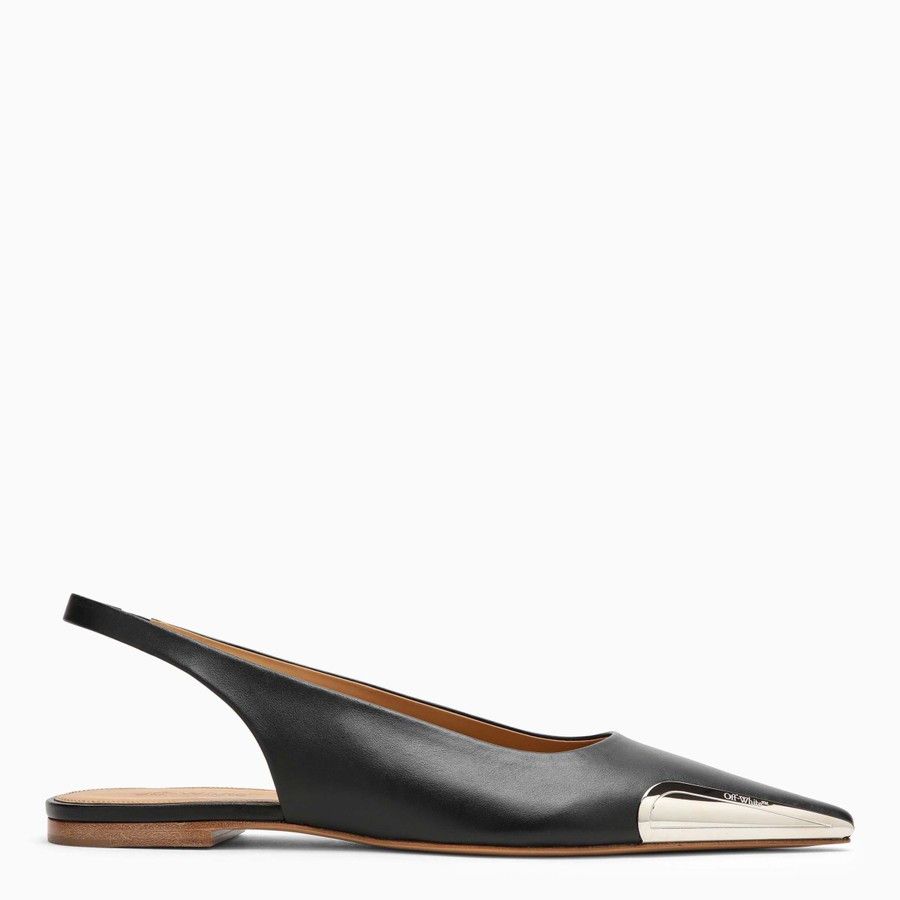 Off-White o1d2blof0924 Slingback With Metal Tip in Black Size US 8 / IT 38 - 1 Thumbnail