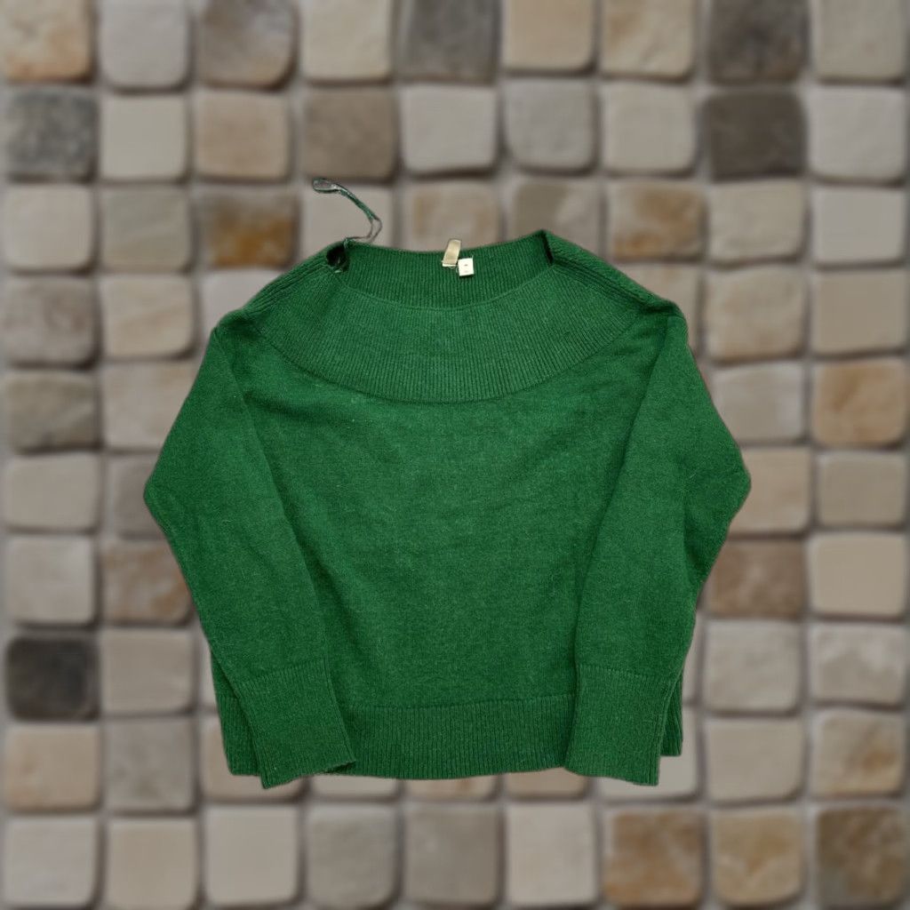 Vintage Moth Sweater Womens XS Green Knit Pullover Crew Neck Long Sleeve Regular Pullover Knit Winter Fall Spring Size XS / US 0-2 / IT 36-38 - 1 Thumbnail
